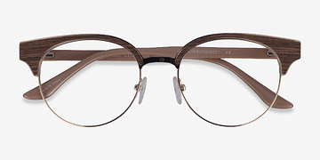 Gold Beige Wilderness -  Classic Mixed Wood Eyeglasses