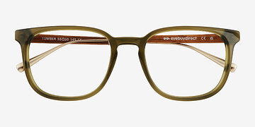 Olive Green Lumber -  Mixed Wood Eyeglasses