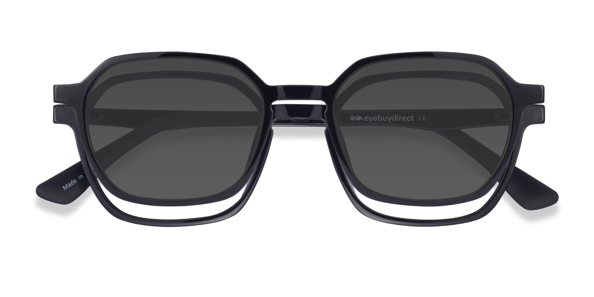 Black Paseo Clip-On -  Plastic Eyeglasses
