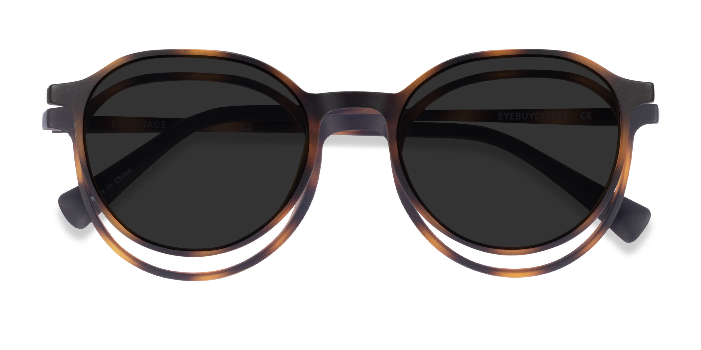 Matte Tortoise Esplanade Clip-On -  Plastique Lunettes de vue