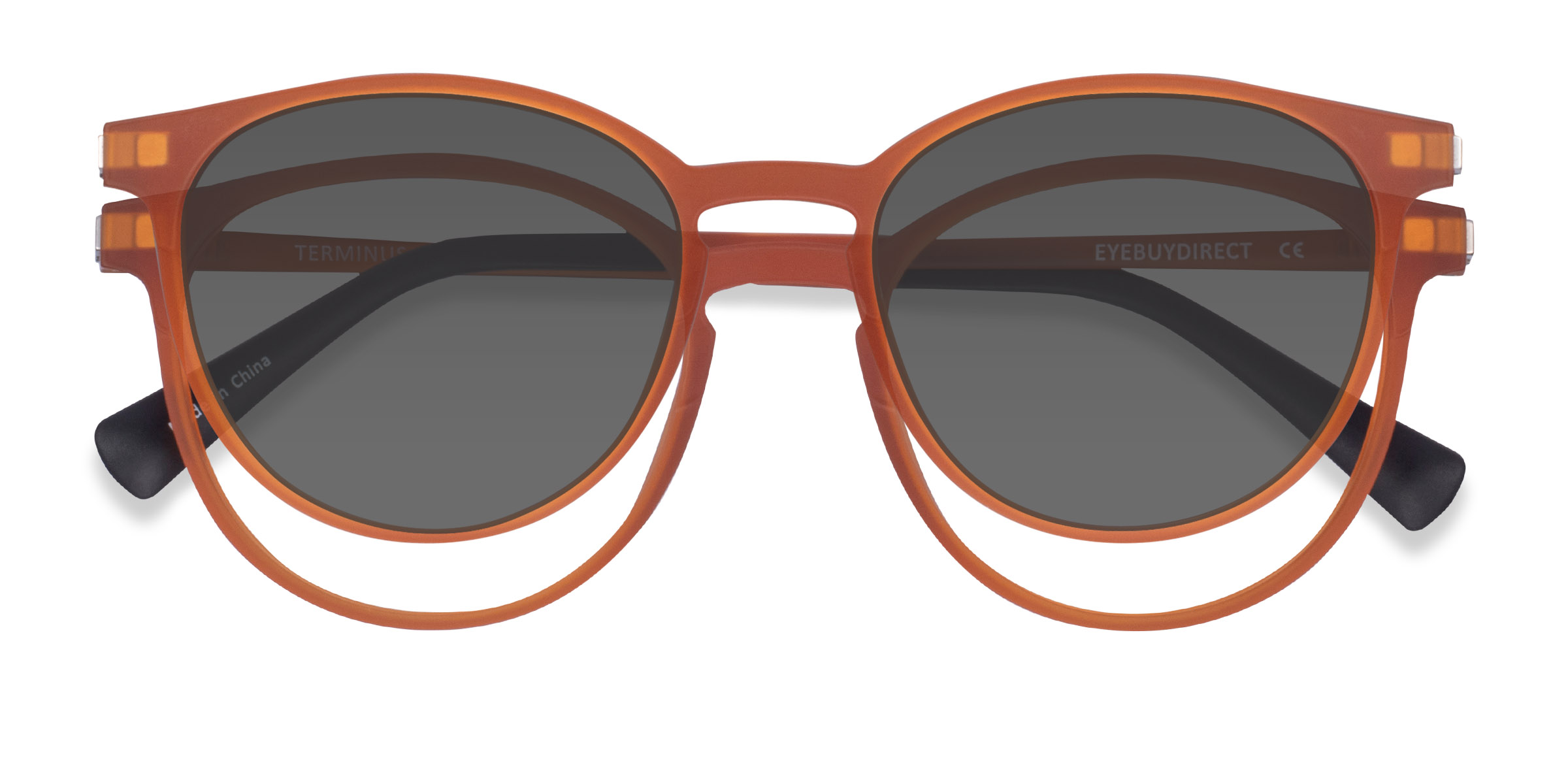 Matte Orange Terminus Clip-On -  Plastique Lunettes de vue