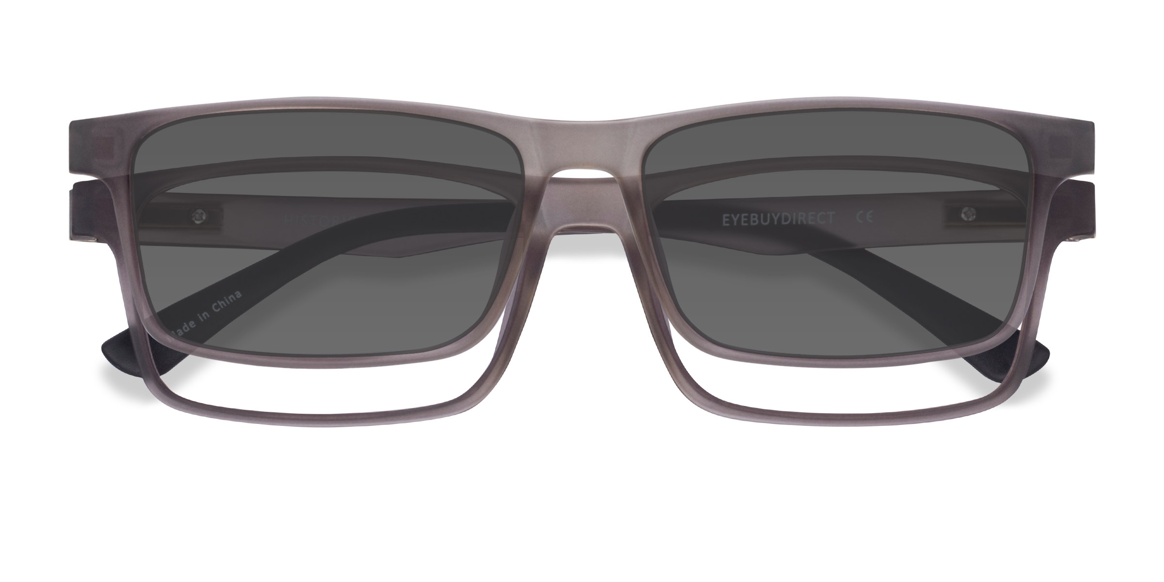 Gray Historic Clip-On -  Plastic Eyeglasses
