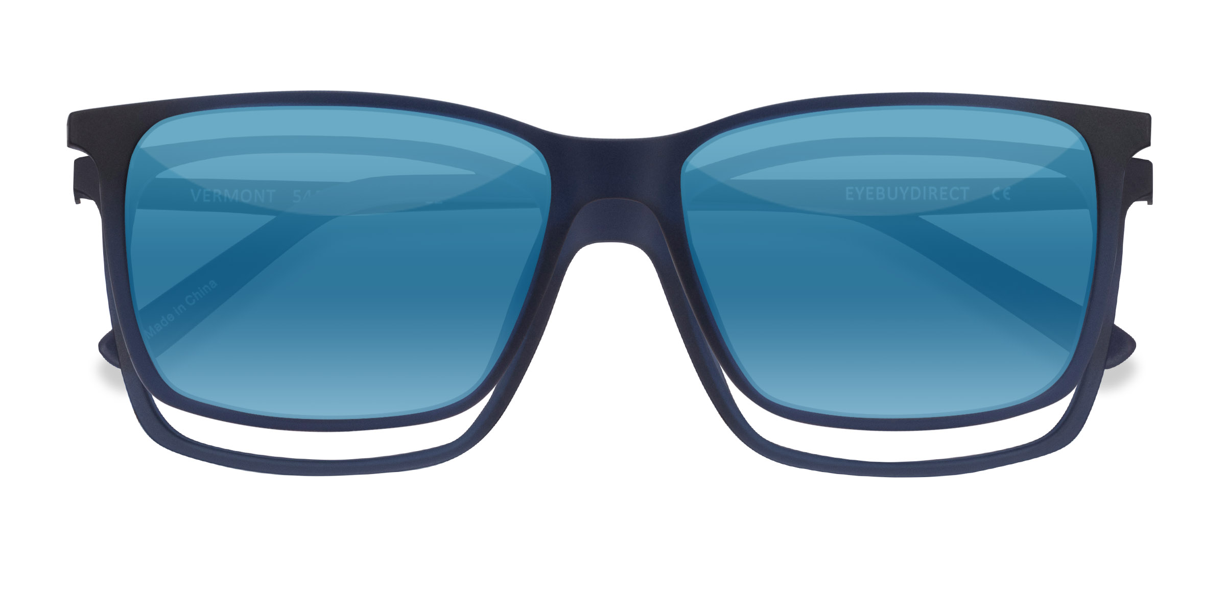 Navy Vermont Clip-On -  Metal Eyeglasses