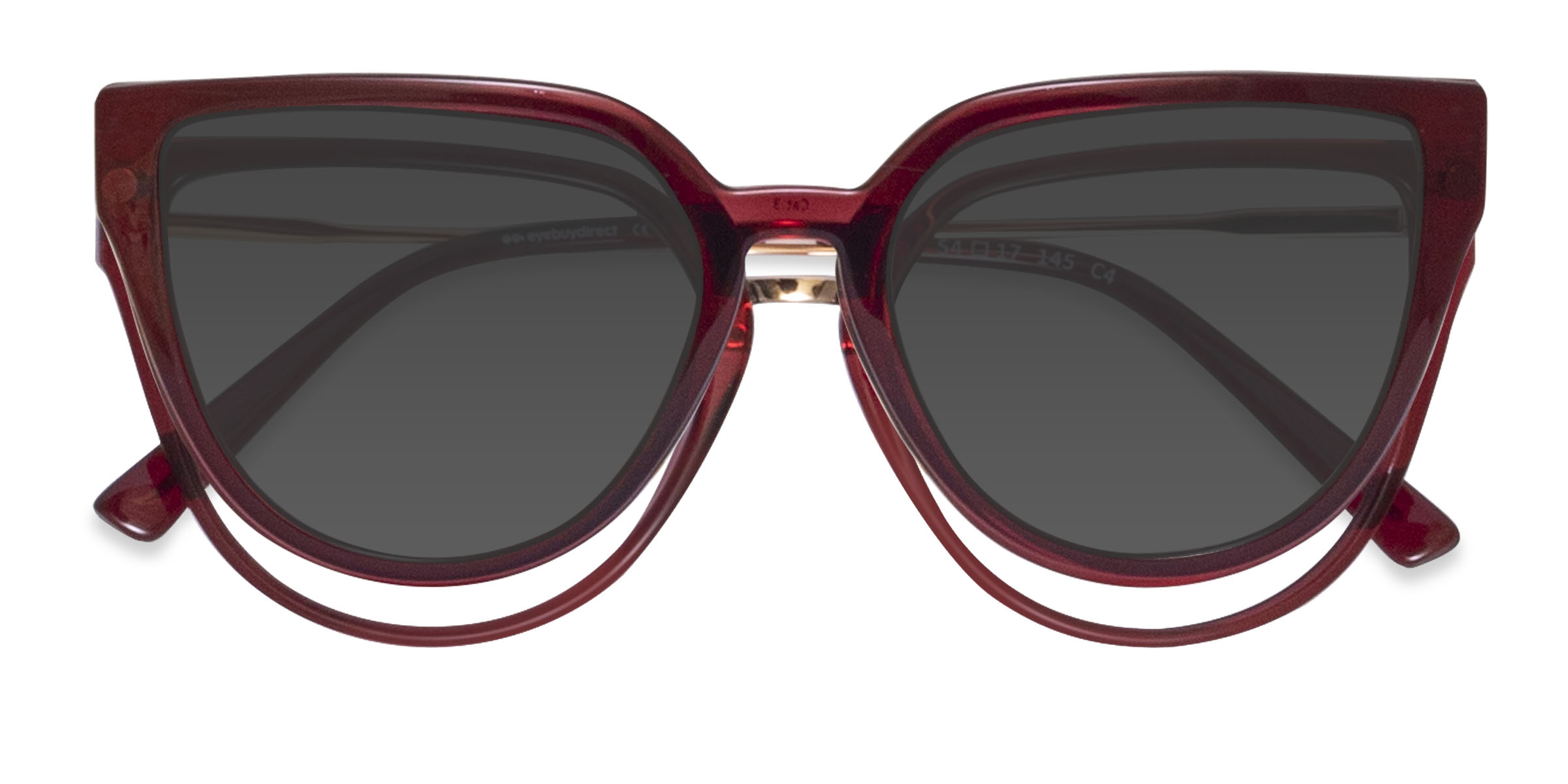 Rouge Vive Clip-On -  Métal Lunettes de vue