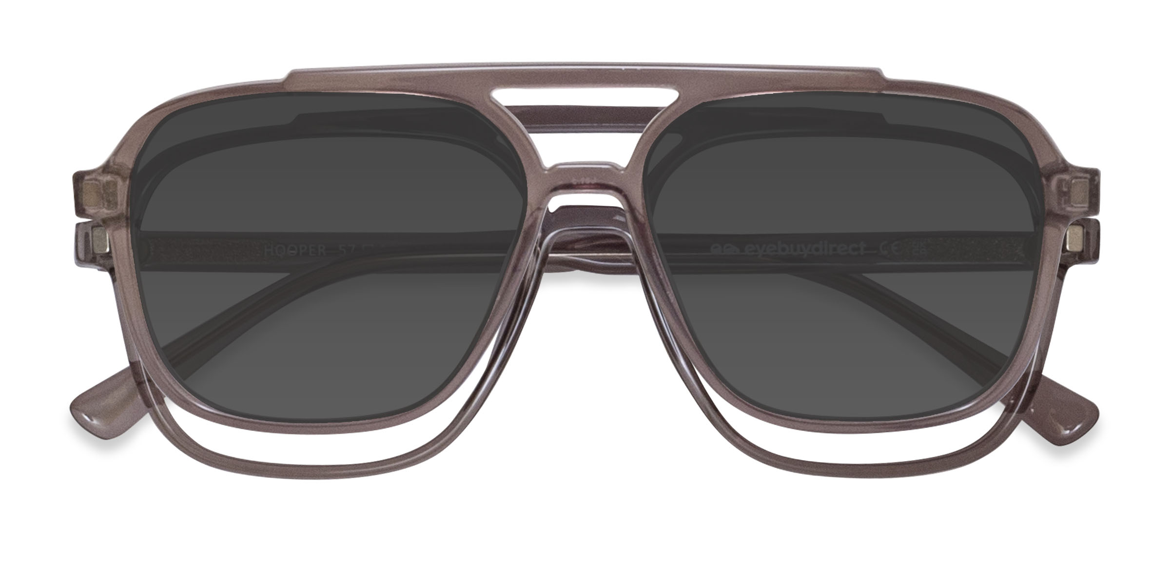 Gris Hooper Clip-On -  Plastique Lunettes de vue