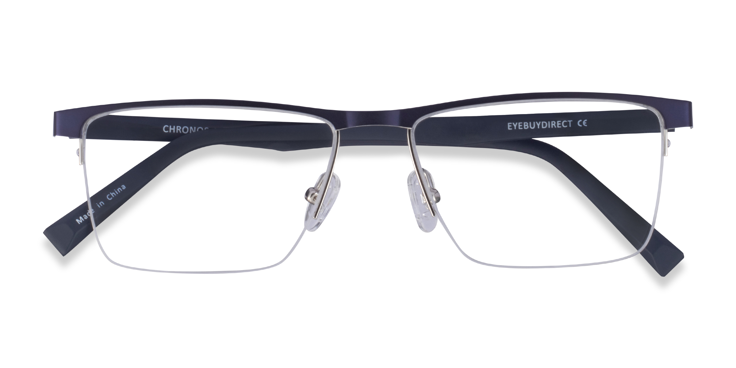 Blue Silver Chronos -  Metal Eyeglasses