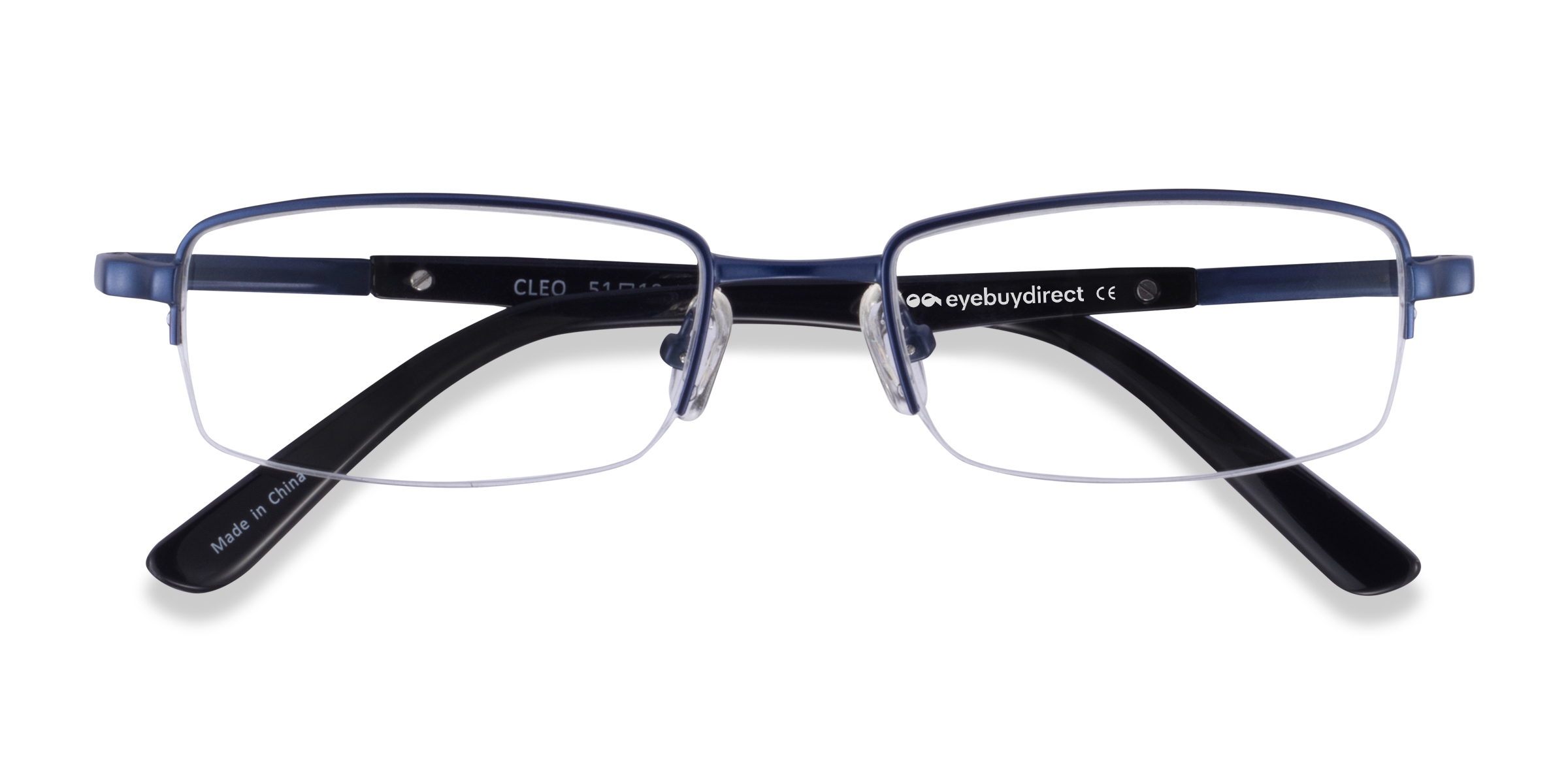 Matte Blue Cleo -  Metal Eyeglasses