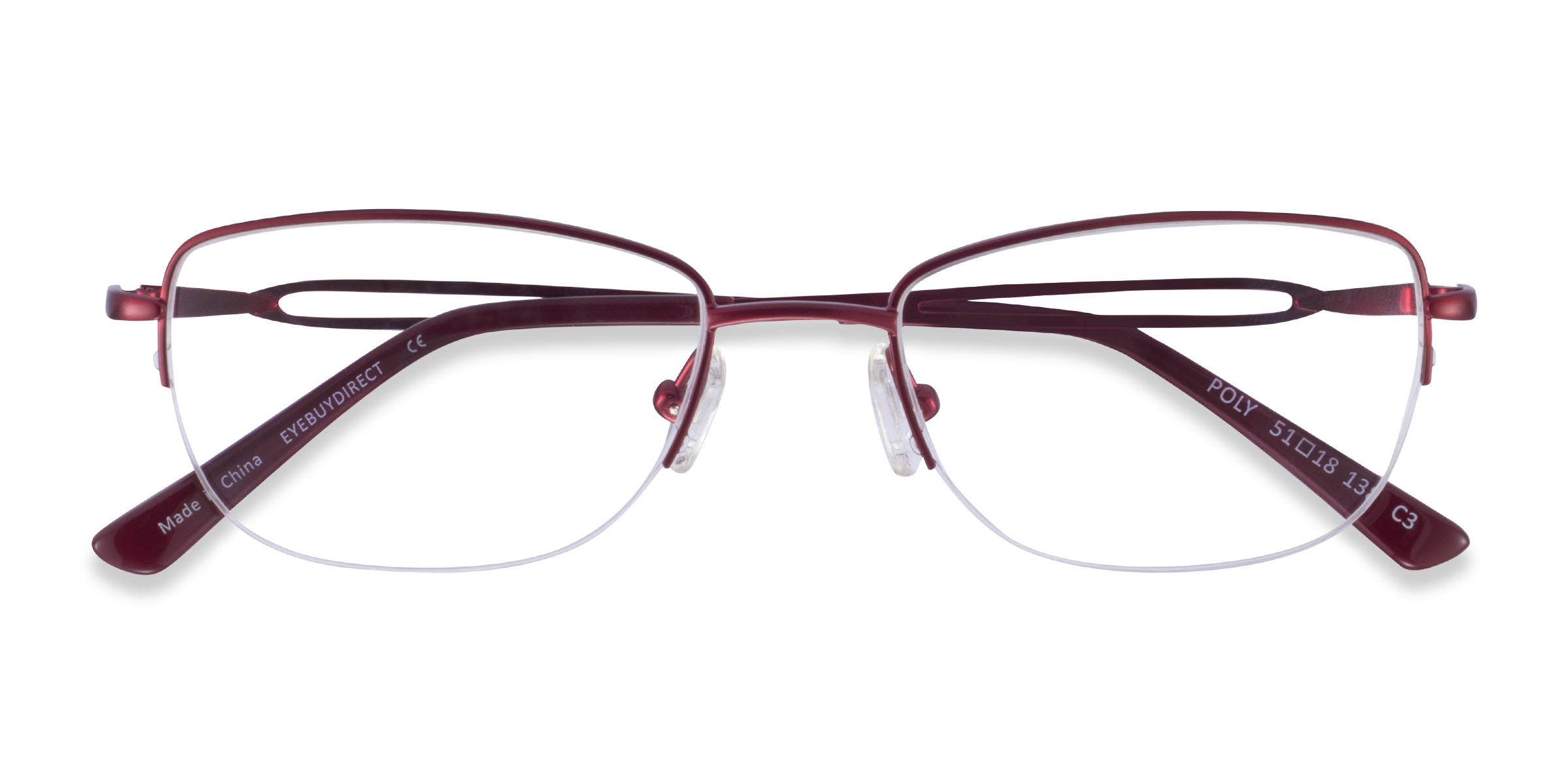 Matte Red Poly -  Titanium Eyeglasses
