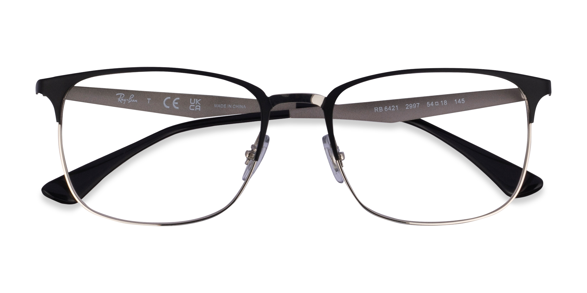 Matte Black Silver Ray-Ban RB6421 -  Metal Eyeglasses