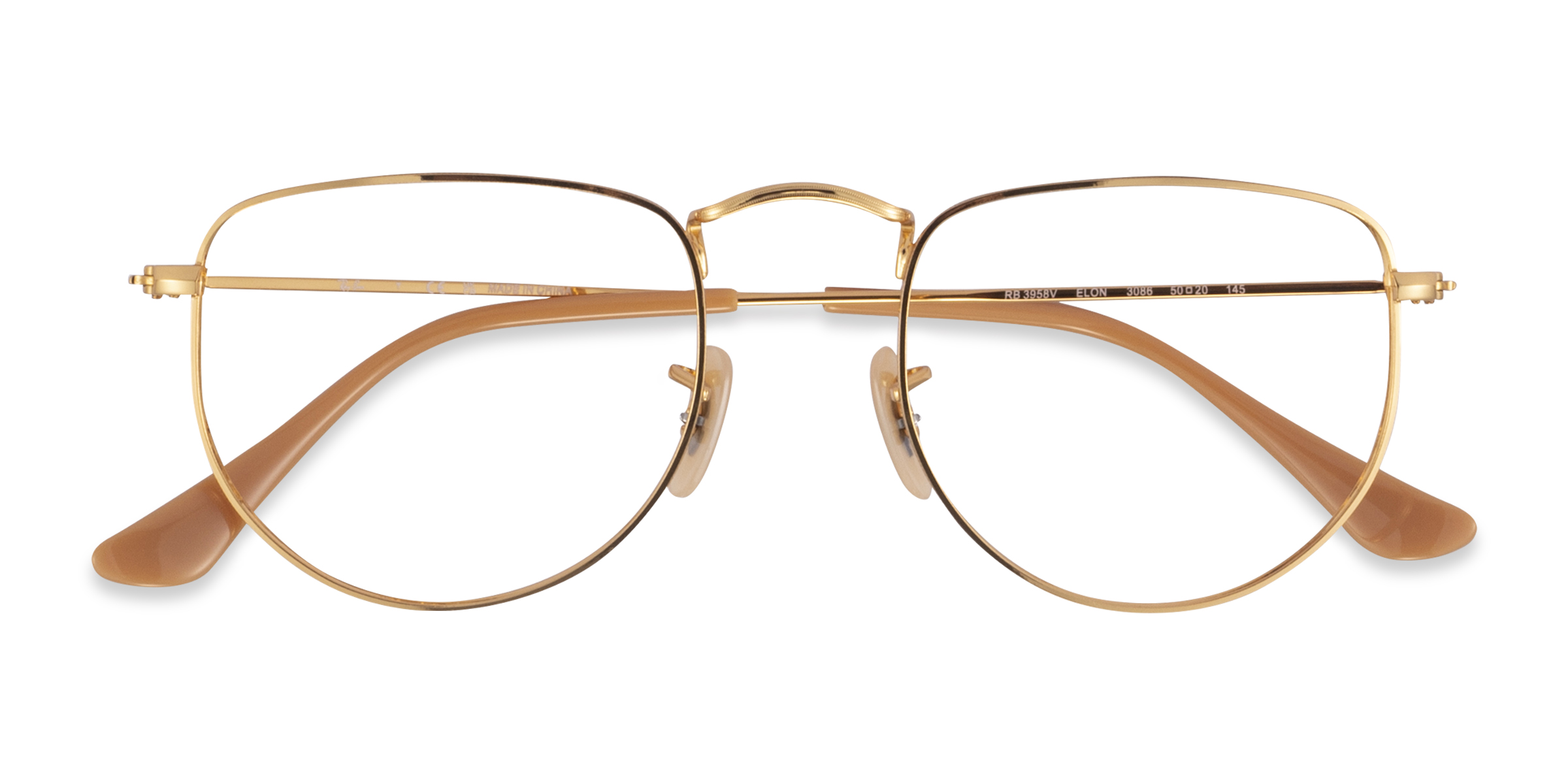 Shiny Gold Ray-Ban RB3958V Elon -  Metal Eyeglasses