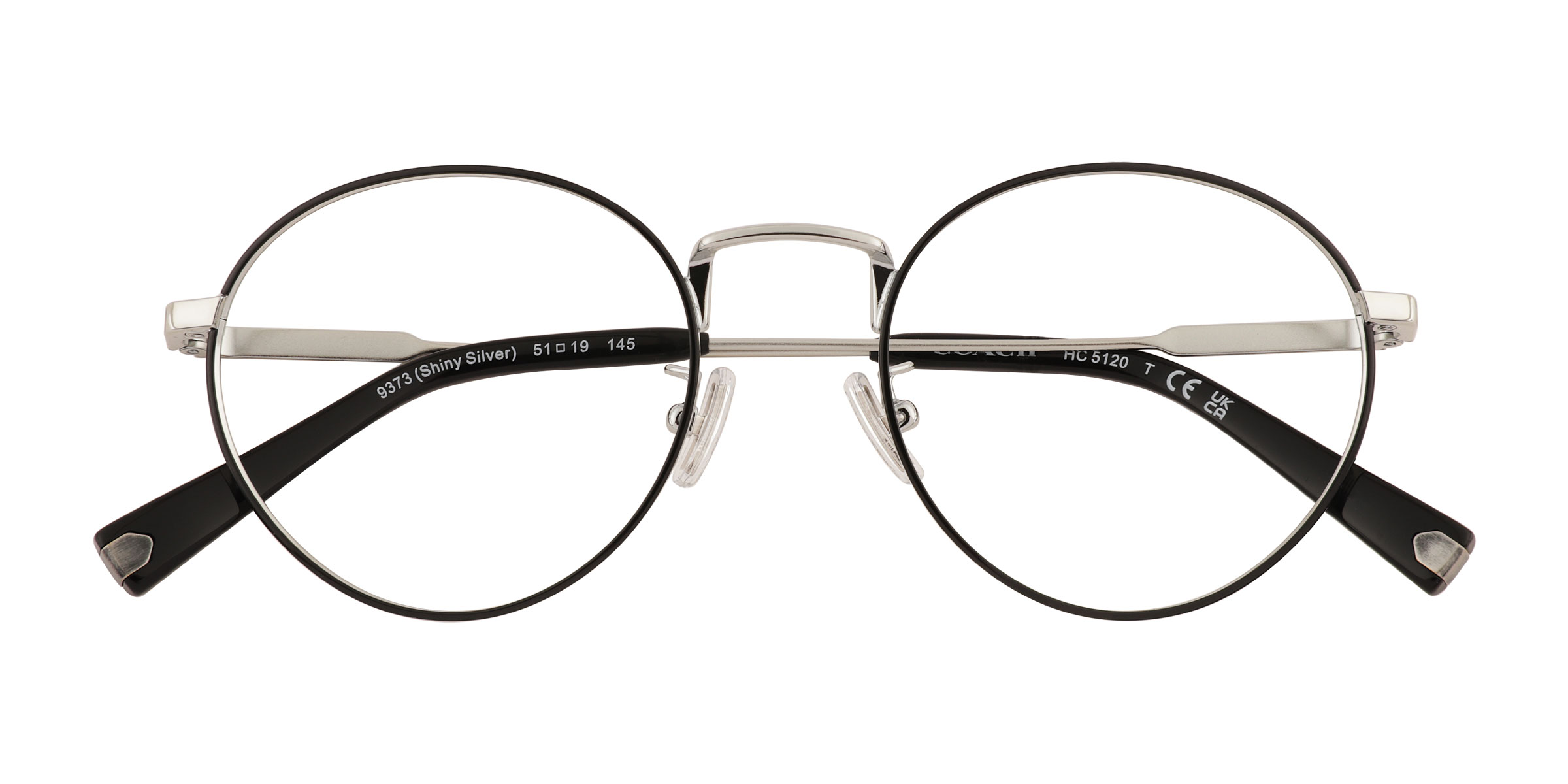 Black Silver Coach HC5120 -  Metal Eyeglasses