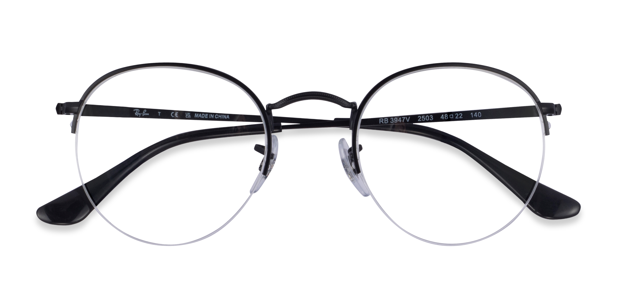 Shiny Black Ray-Ban RB3947V -  Metal Eyeglasses