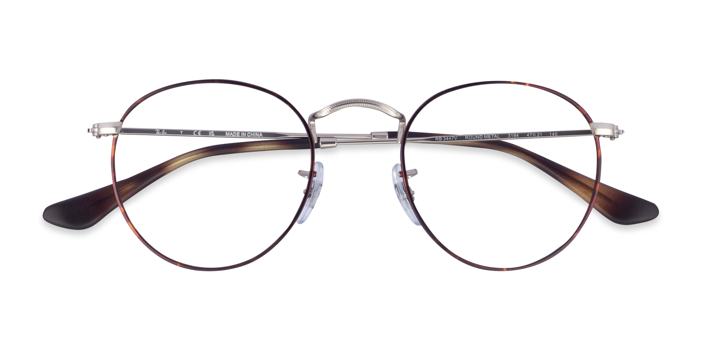 Silver Tortoise Ray-Ban RB3447V -  Metal Eyeglasses