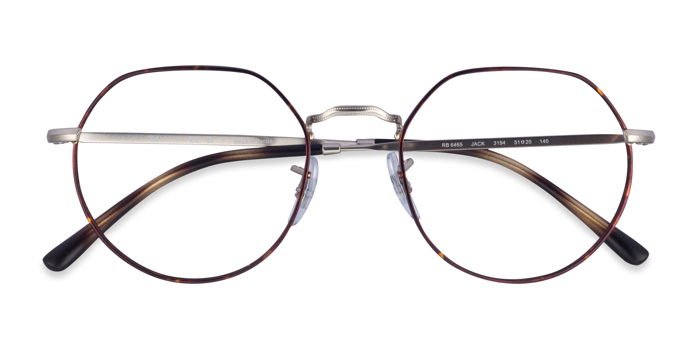 Silver Tortoise Ray-Ban RB6465 Jack -  Metal Eyeglasses