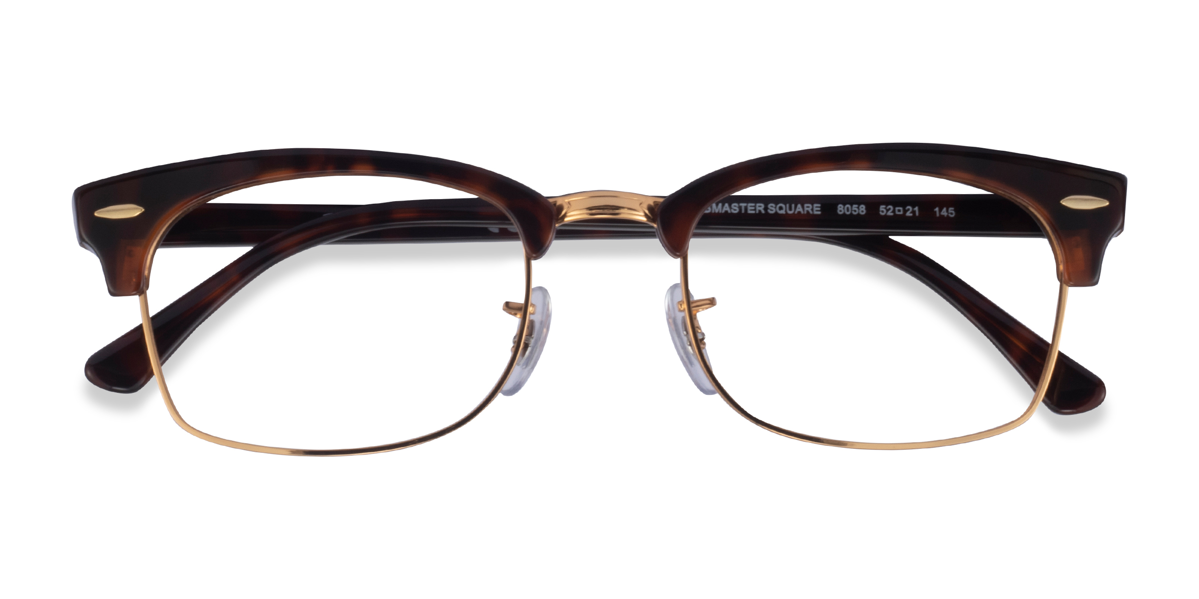 Tortoise & Gold Ray-Ban Clubmaster Square -  Acetate Eyeglasses