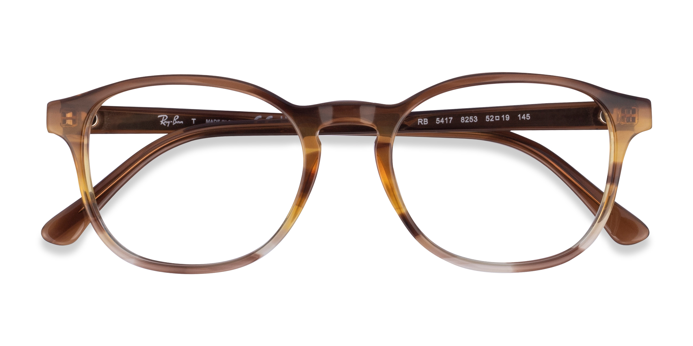Striped Brown Ray-Ban RB5417 -  Acetate Eyeglasses