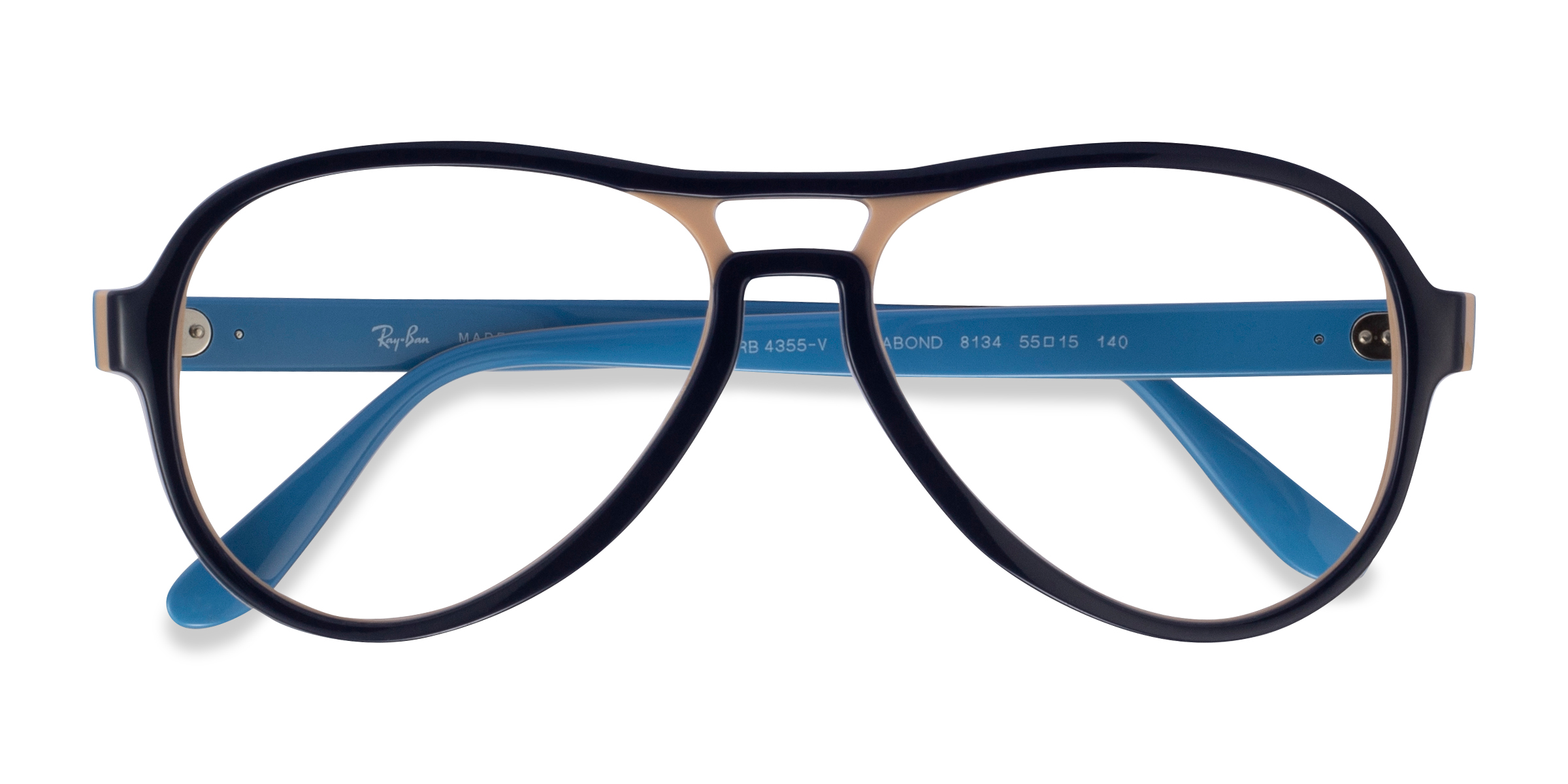 Blue Light Brown Ray-Ban RB4355V Vagabond -  Plastic Eyeglasses