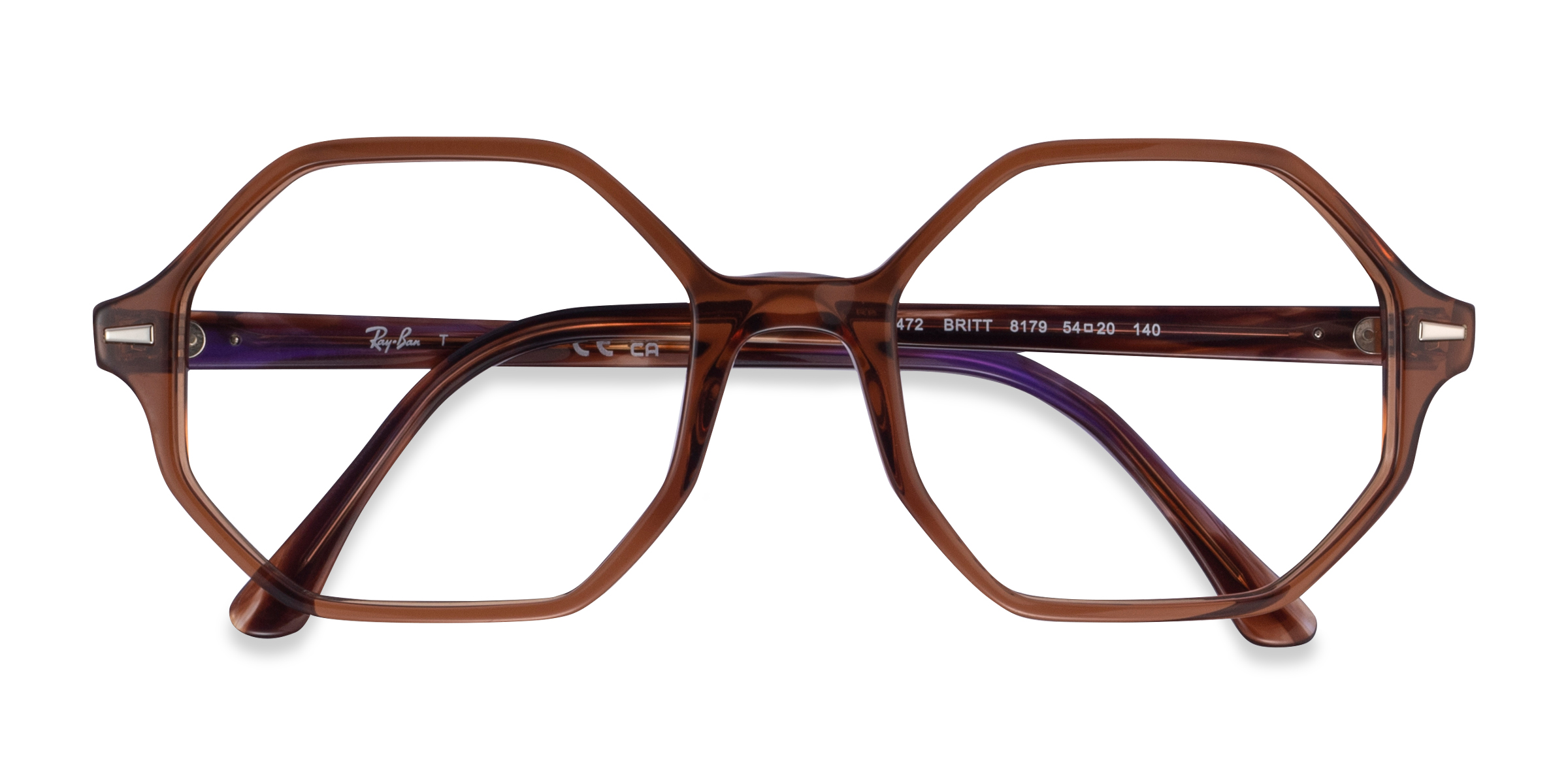 Transparent Brown Ray-Ban RB5472 Britt -  Acetate Eyeglasses
