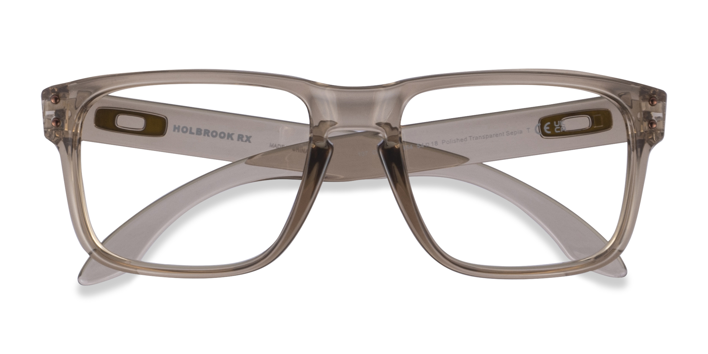 Clear Brown Oakley Holbrook Rx -  Plastic Eyeglasses