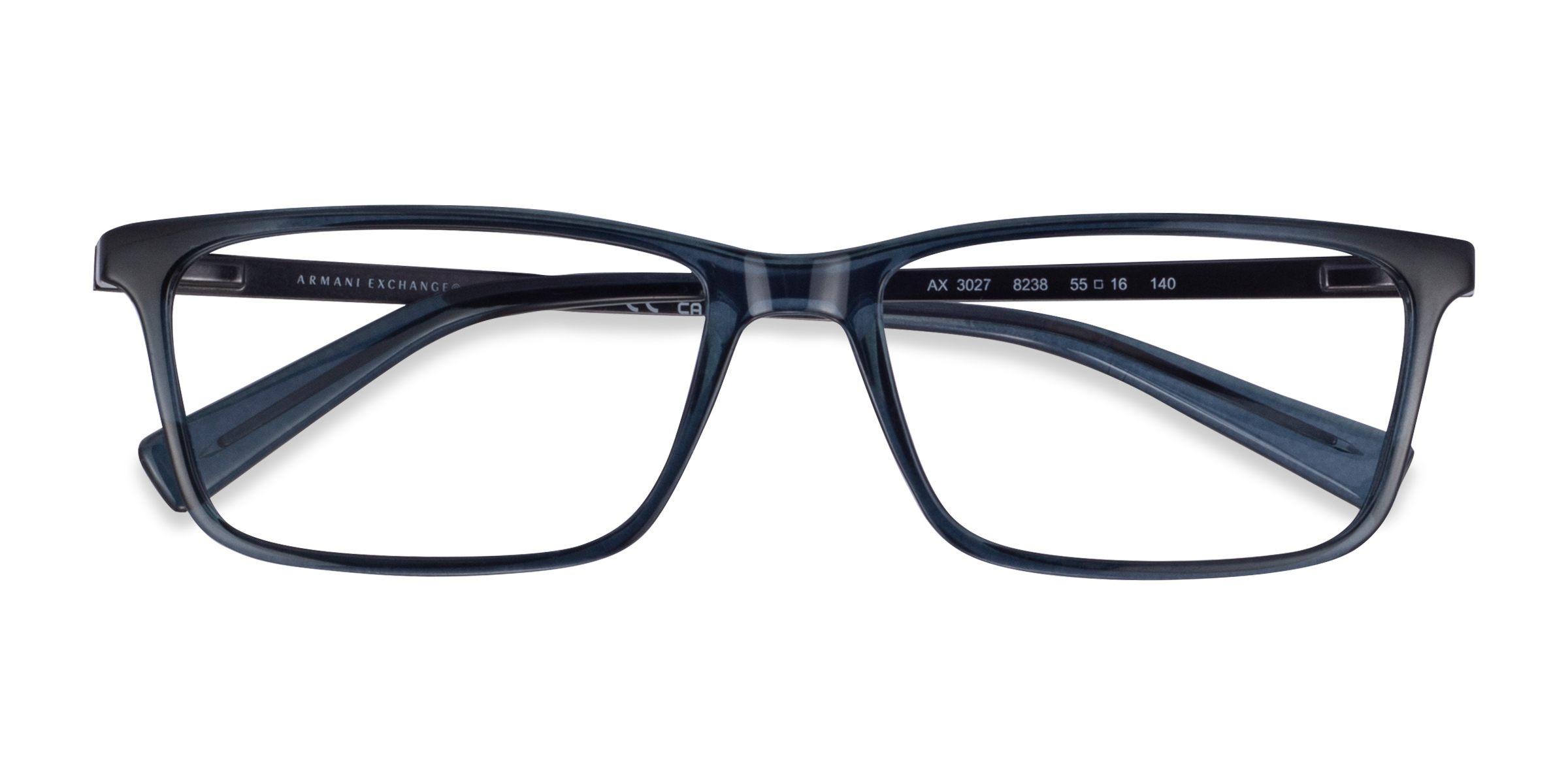 Matte Transparent Blue Armani Exchange AX3027 -  Eco-friendly Eyeglasses