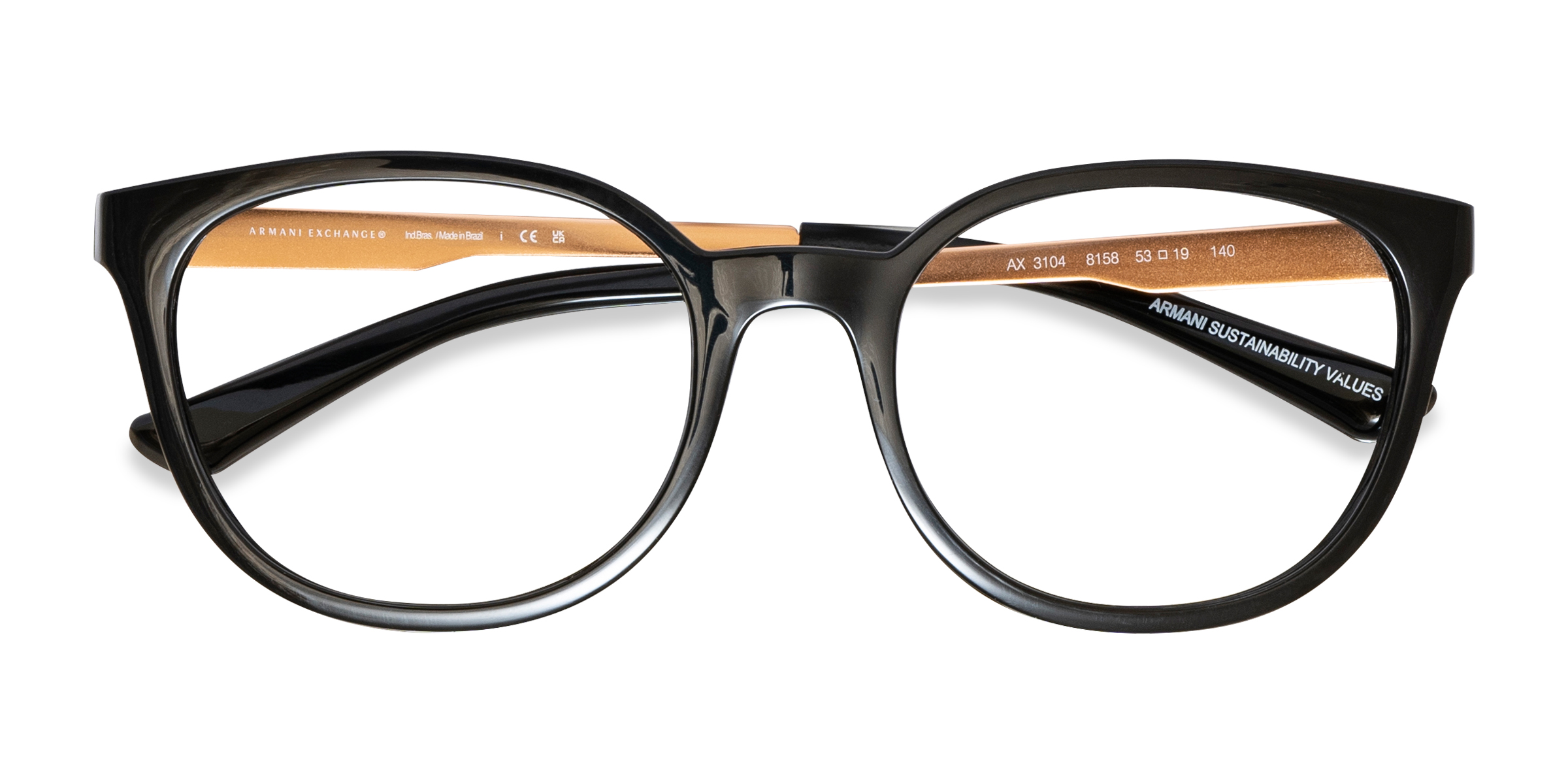 Shiny Black Armani Exchange AX3104 -  Acetate Eyeglasses