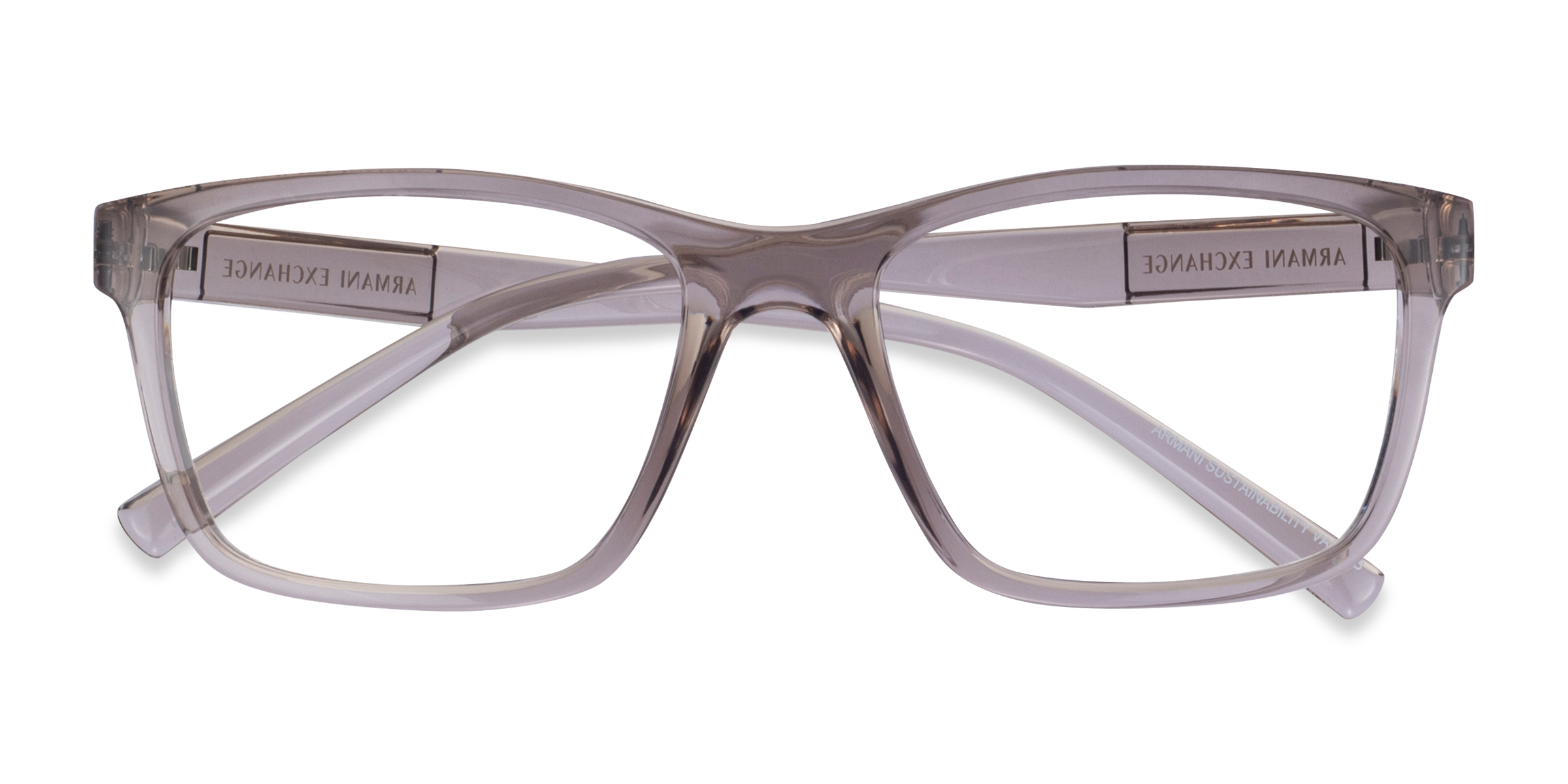 Shiny Transparent Brown Armani Exchange AX3114 -  Eco-friendly Eyeglasses