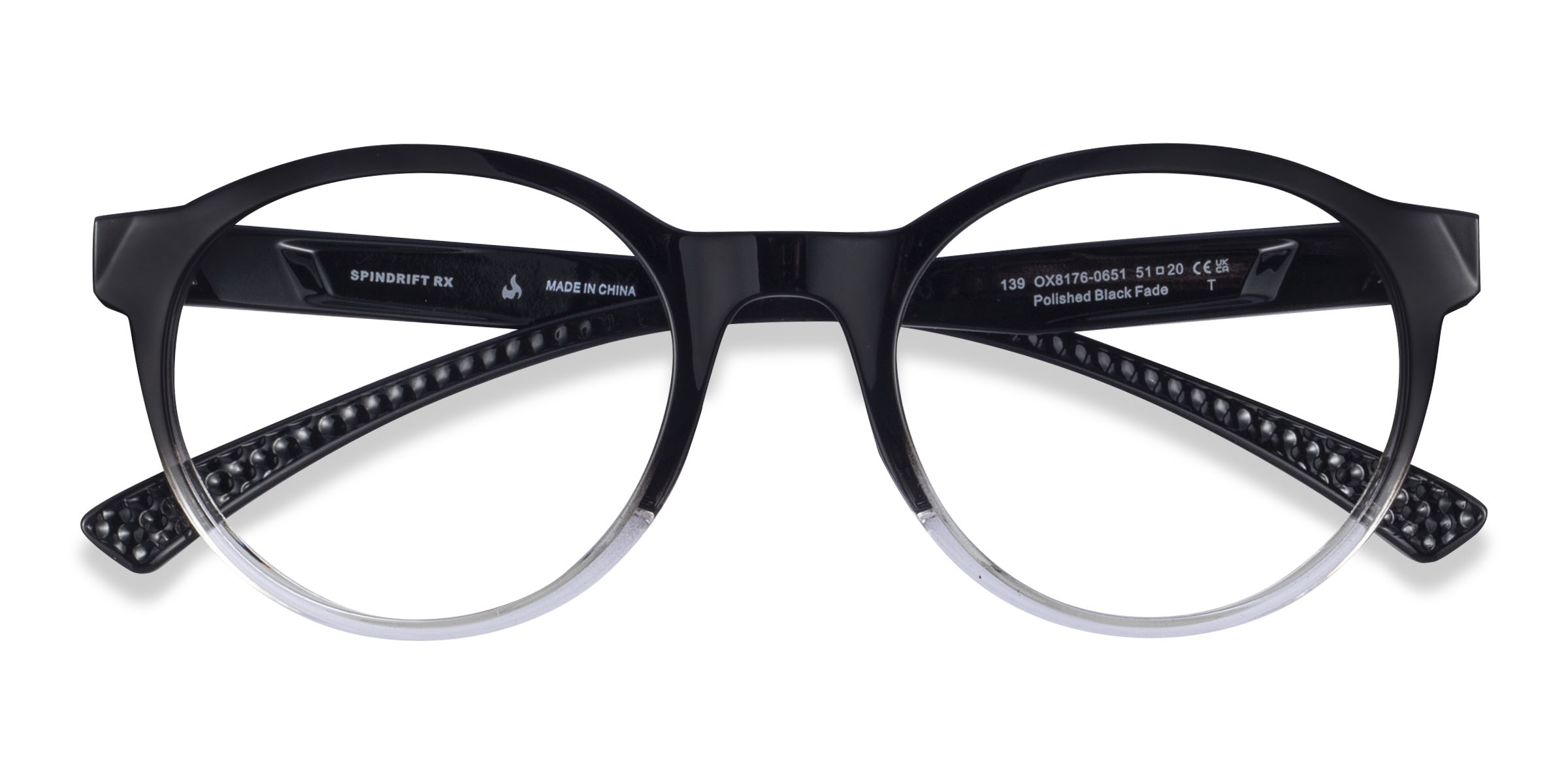 Polished Black Fade Oakley Spindrift Rx -  Plastic Eyeglasses