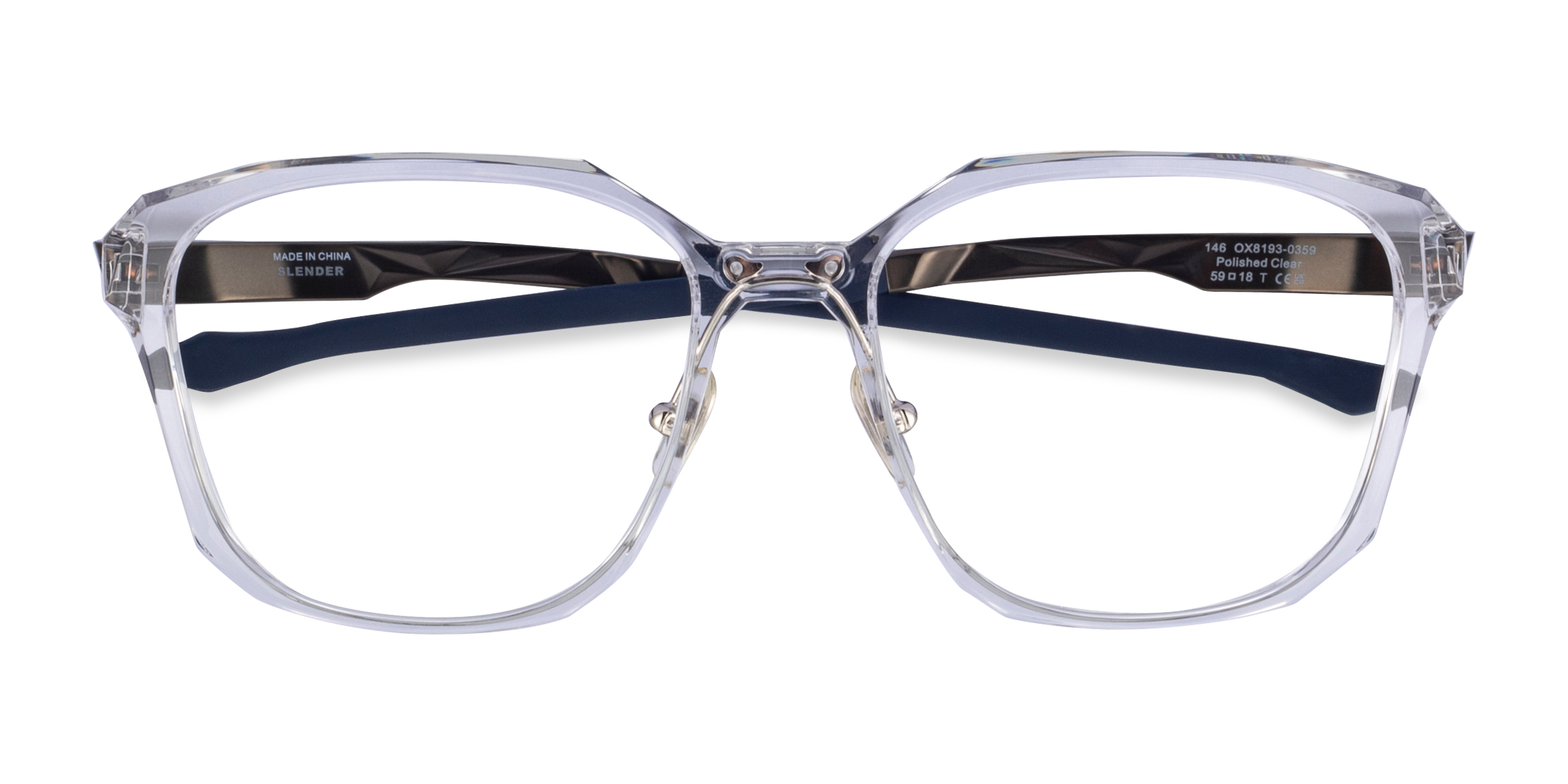 Polished Clear Oakley Slender -  Plastic Eyeglasses