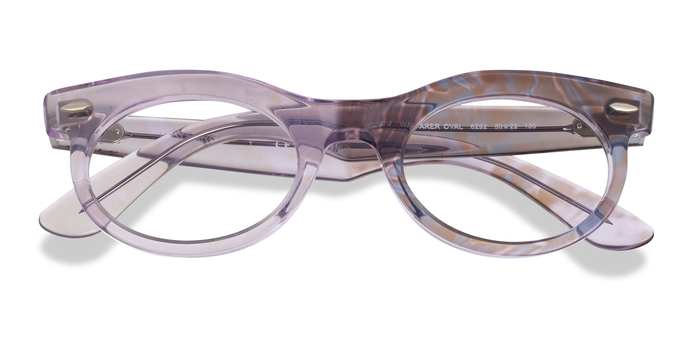 Photo Waves Purple Ray-Ban RB2242V Wayfarer Oval Change -  Plastic Eyeglasses