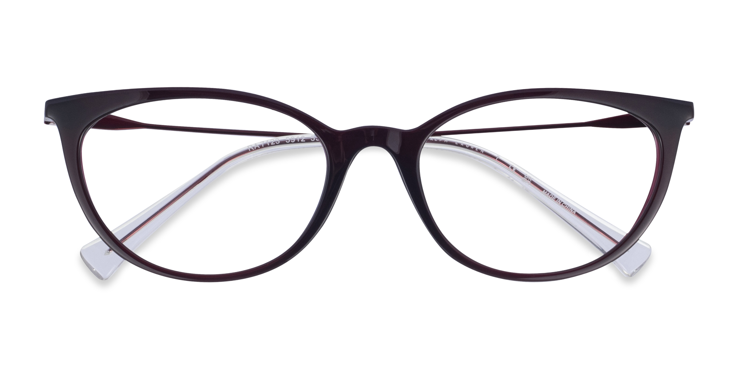 Burgundy Ralph RA7123 -  Plastic-metal Eyeglasses