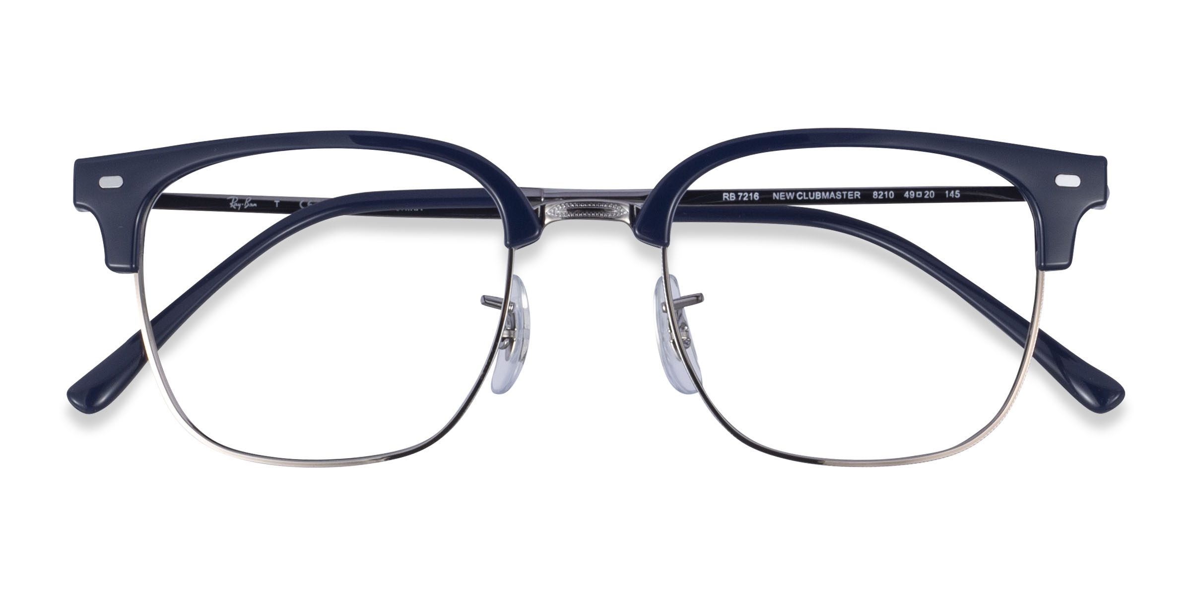 Blue Silver Ray-Ban RB7216 New Clubmaster -  Plastic Eyeglasses