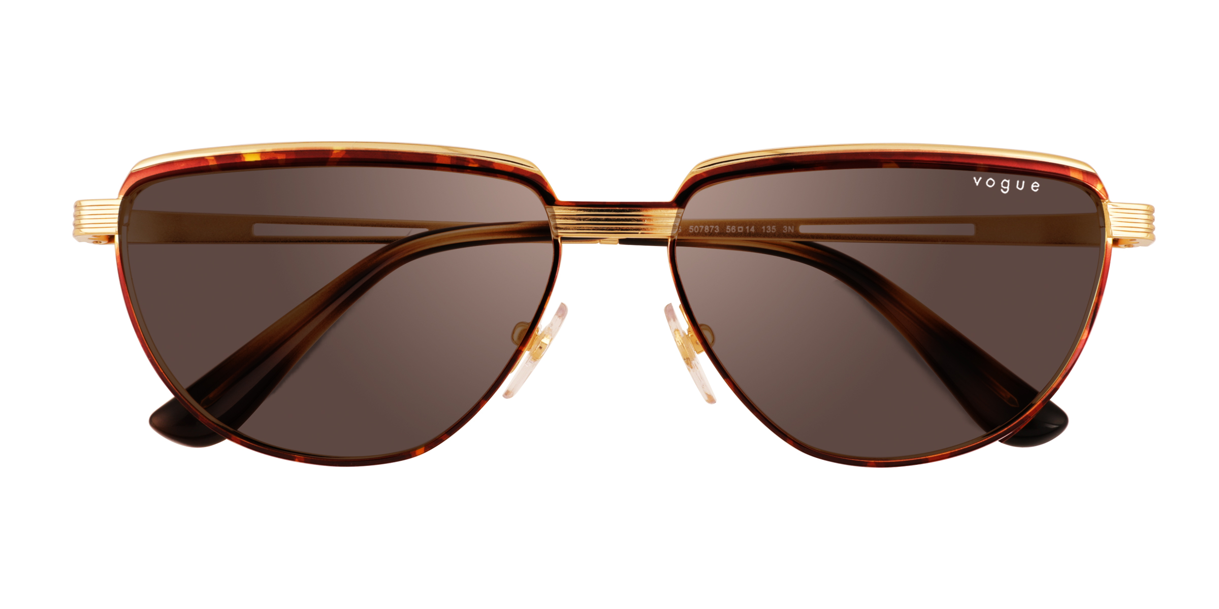 Tortoise Gold Vogue Eyewear VO4235S -  Metal Sunglasses