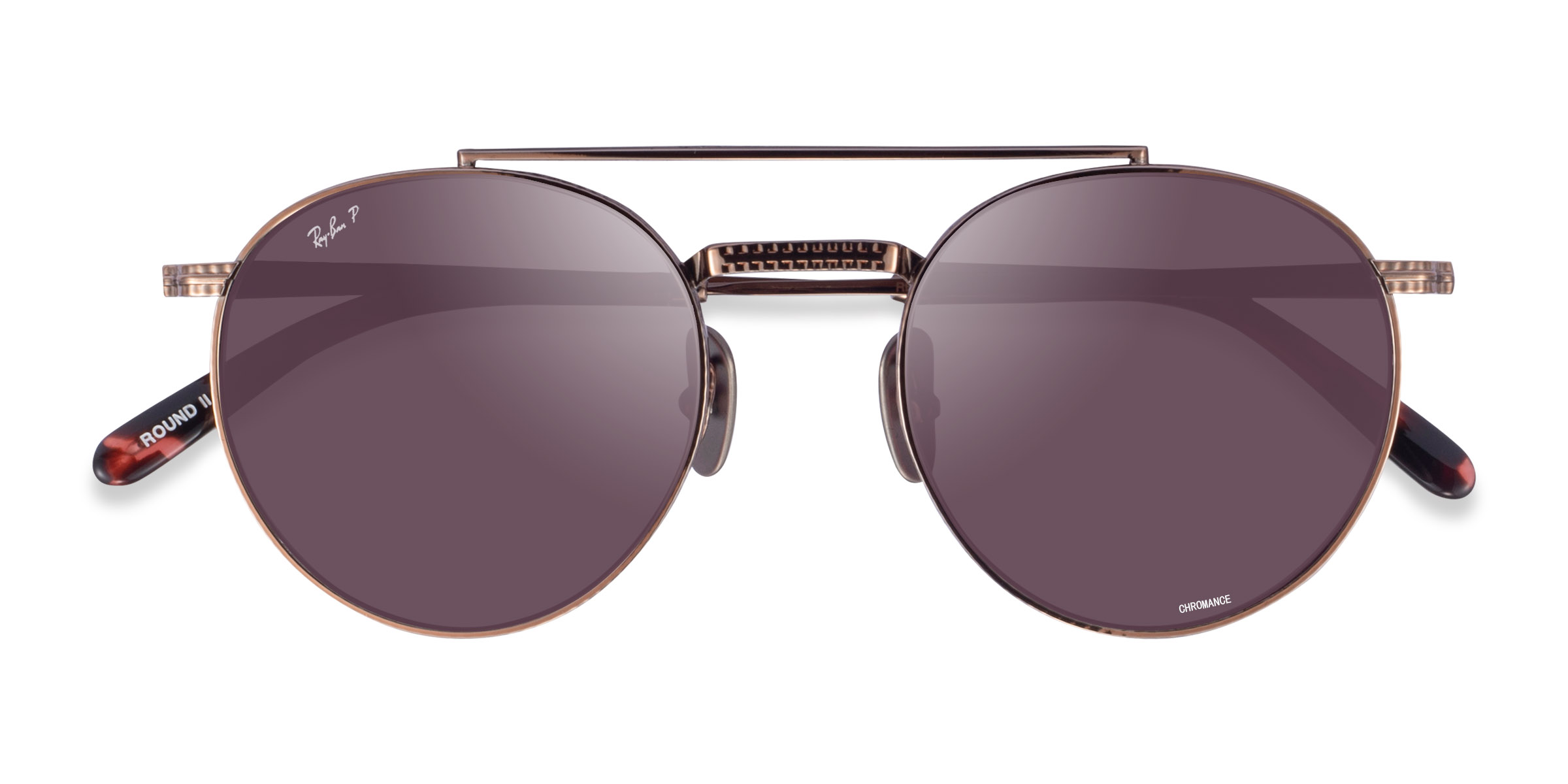 Rose Gold Ray-Ban Round Ii Titanium - Titanium Sunglasses