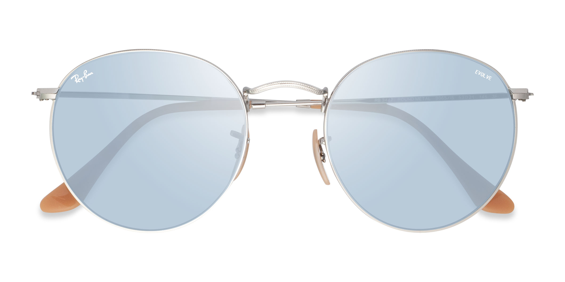Shiny Silver Ray-Ban RB3447 -  Metal Sunglasses