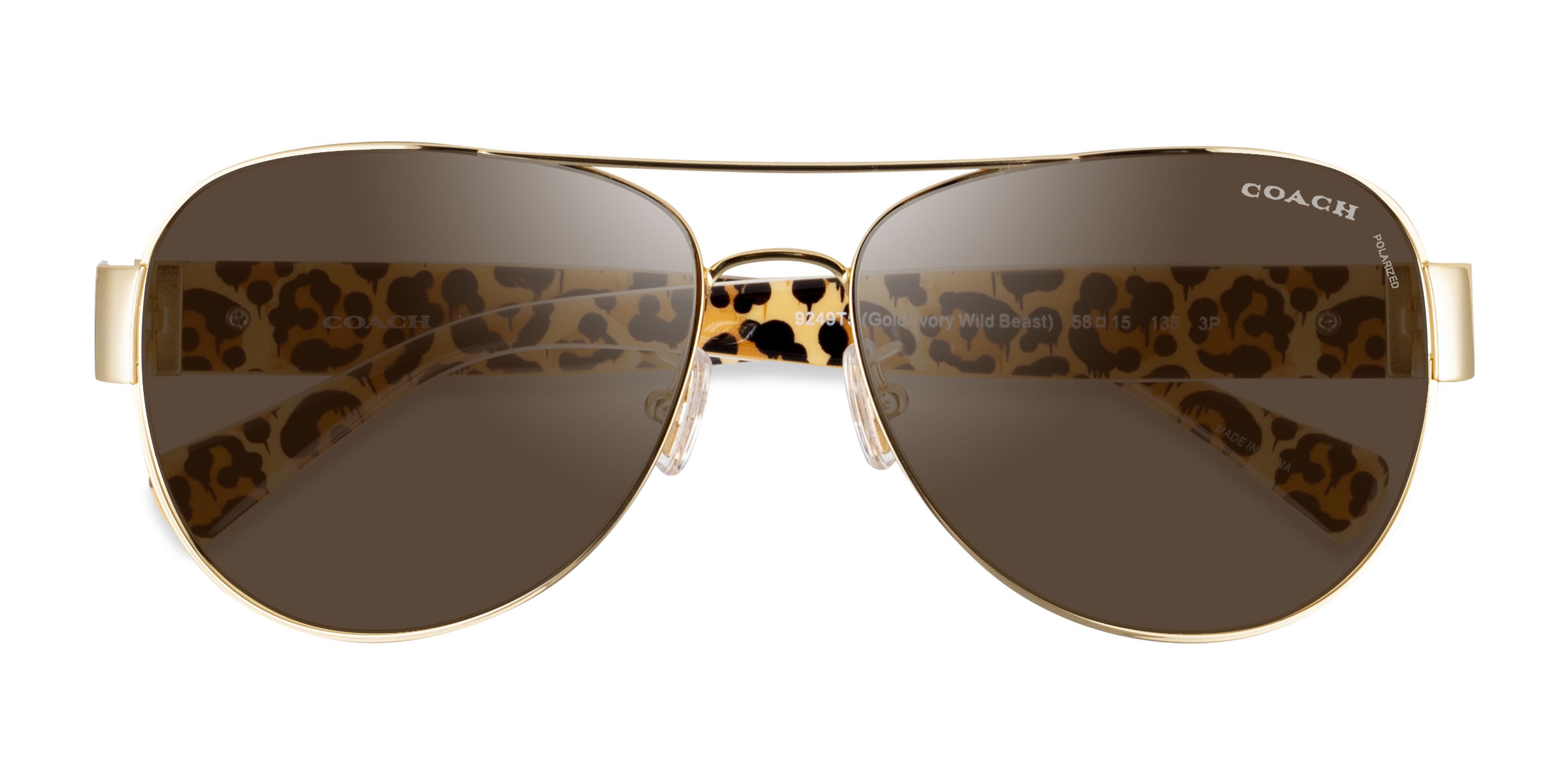 Gold Ivory Wild Beast Coach HC7059 L138 - Metal Sunglasses