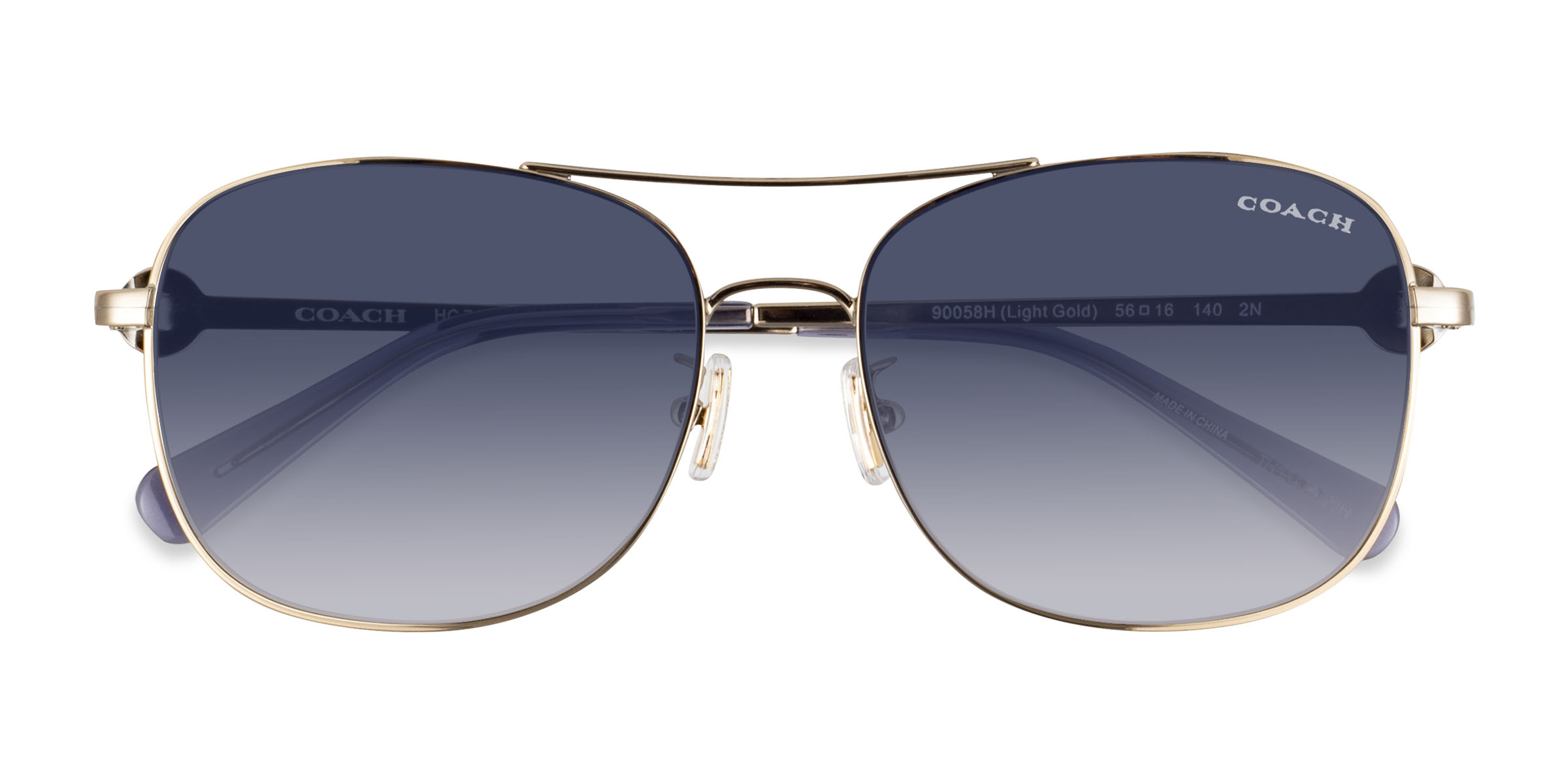 Shiny Light Gold Coach HC7127 C6177 -  Metal Sunglasses