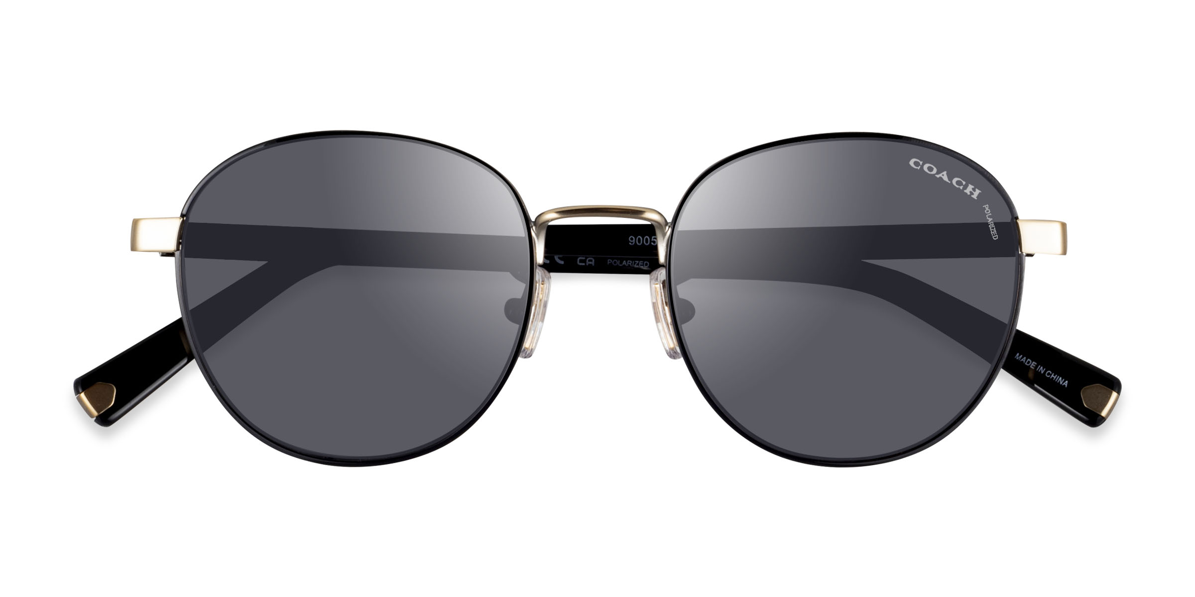 Gold Black Coach HC7131 C6195 -  Metal Sunglasses