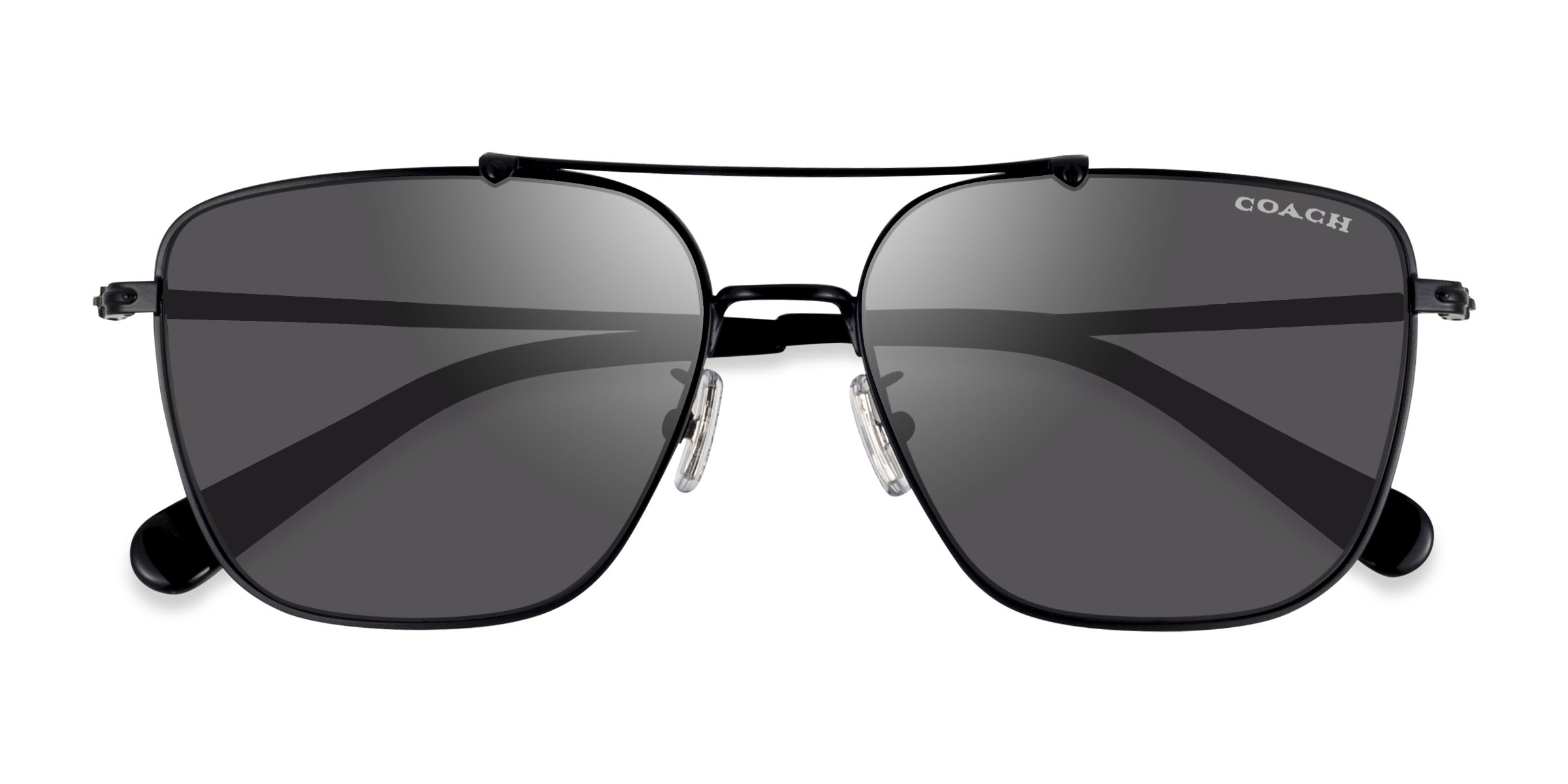 Matte Black Coach HC7137 CA576 -  Metal Sunglasses