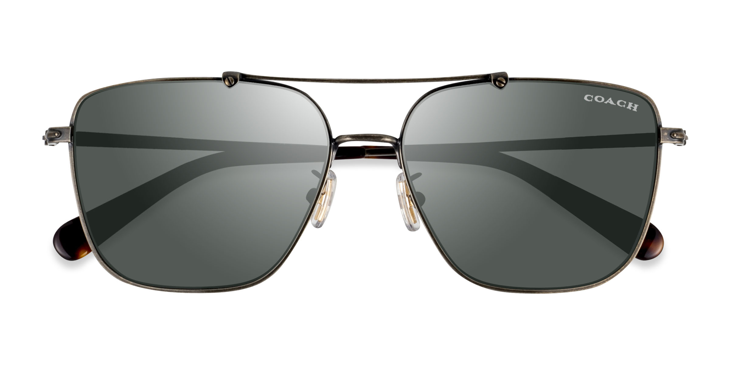 Antique Gold Coach HC7137 CA576 -  Metal Sunglasses