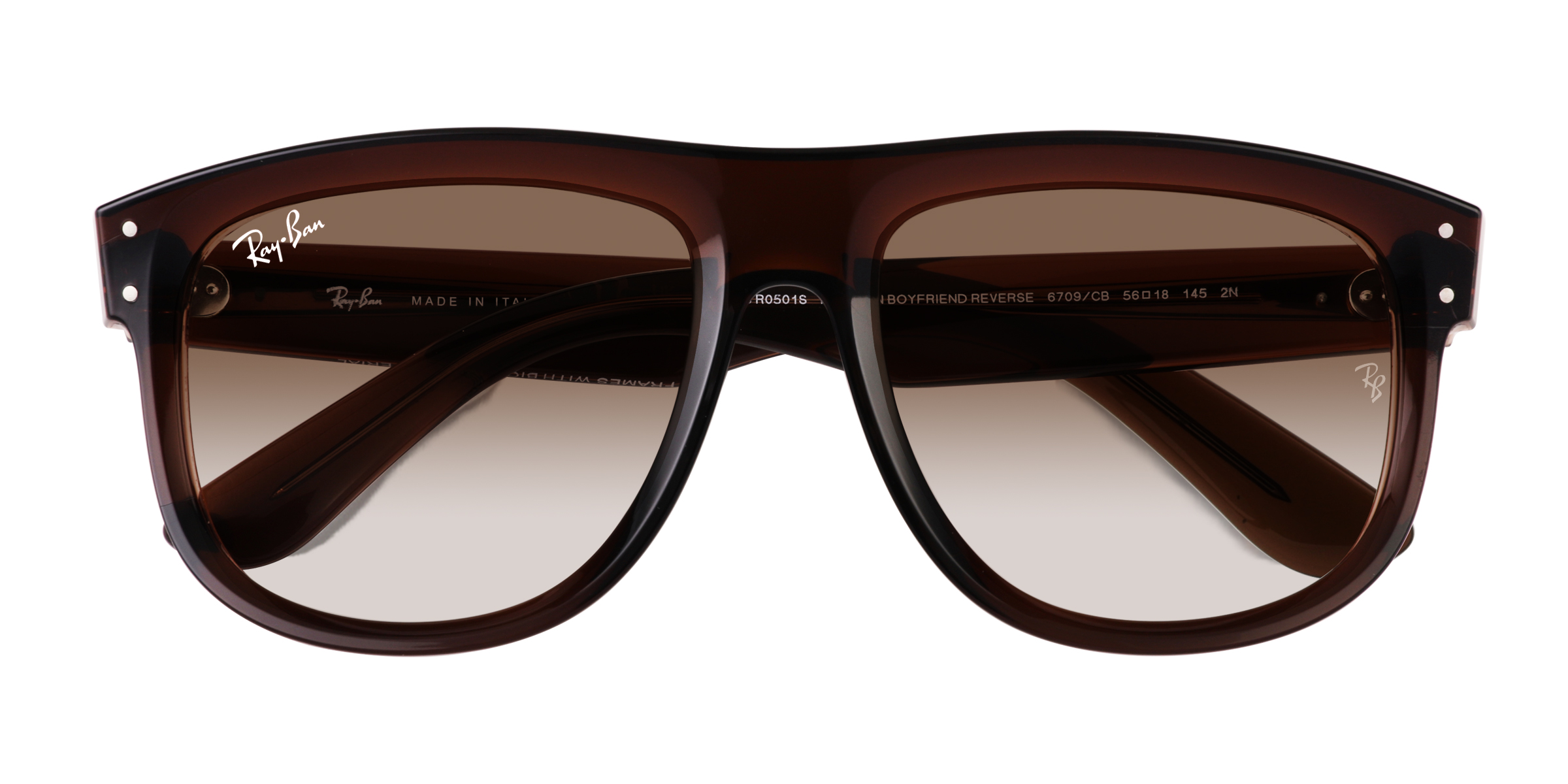 Transparent Brown Ray-Ban Boyfriend Reverse -  Acetate Sunglasses