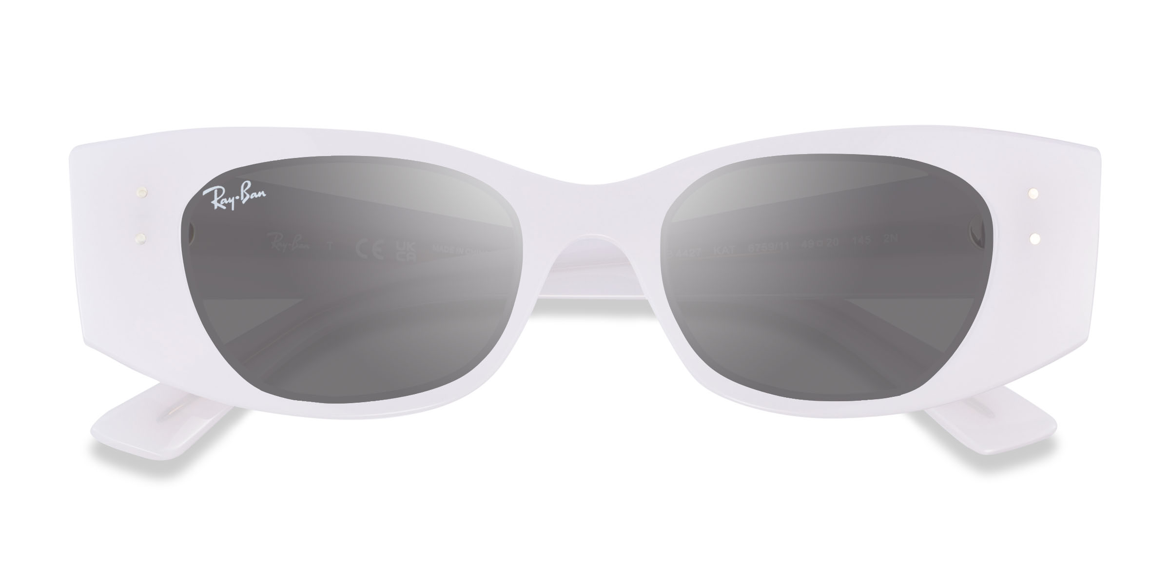 Shiny White Ray-Ban RB4427 Kat -  Eco-friendly Sunglasses