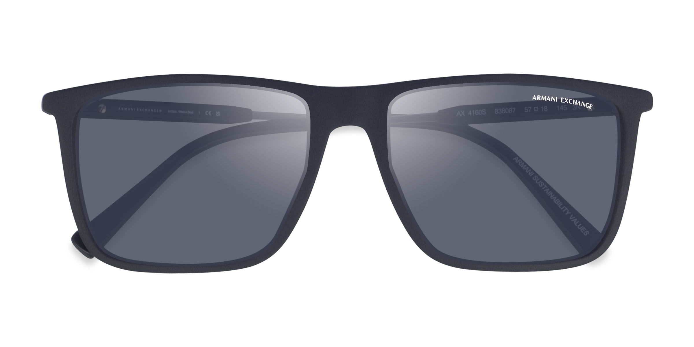 Matter Black Armani Exchange AX4160S -  Eco-friendly Sunglasses