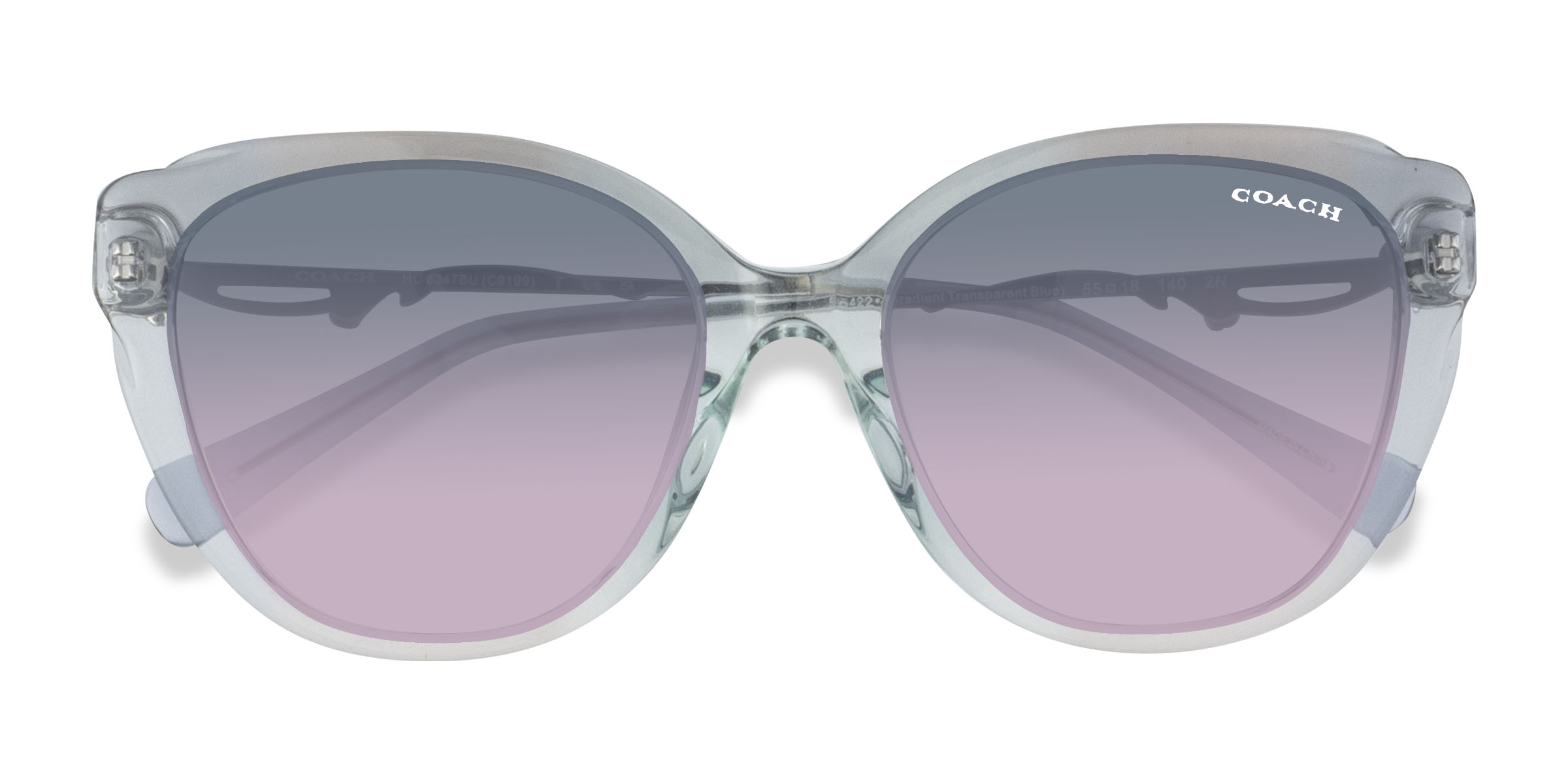 Gradient Transparent Blue Coach HC8347BU C9199 -  Acetate Sunglasses