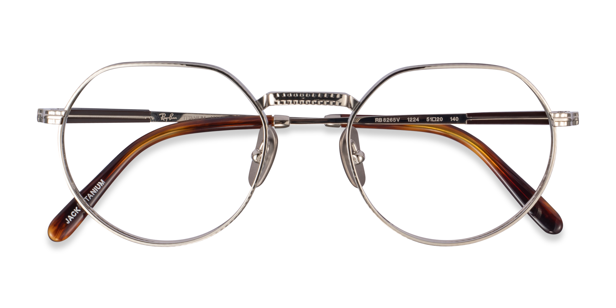 Shiny Silver Ray-Ban RB8265V Jack -  Titanium Eyeglasses