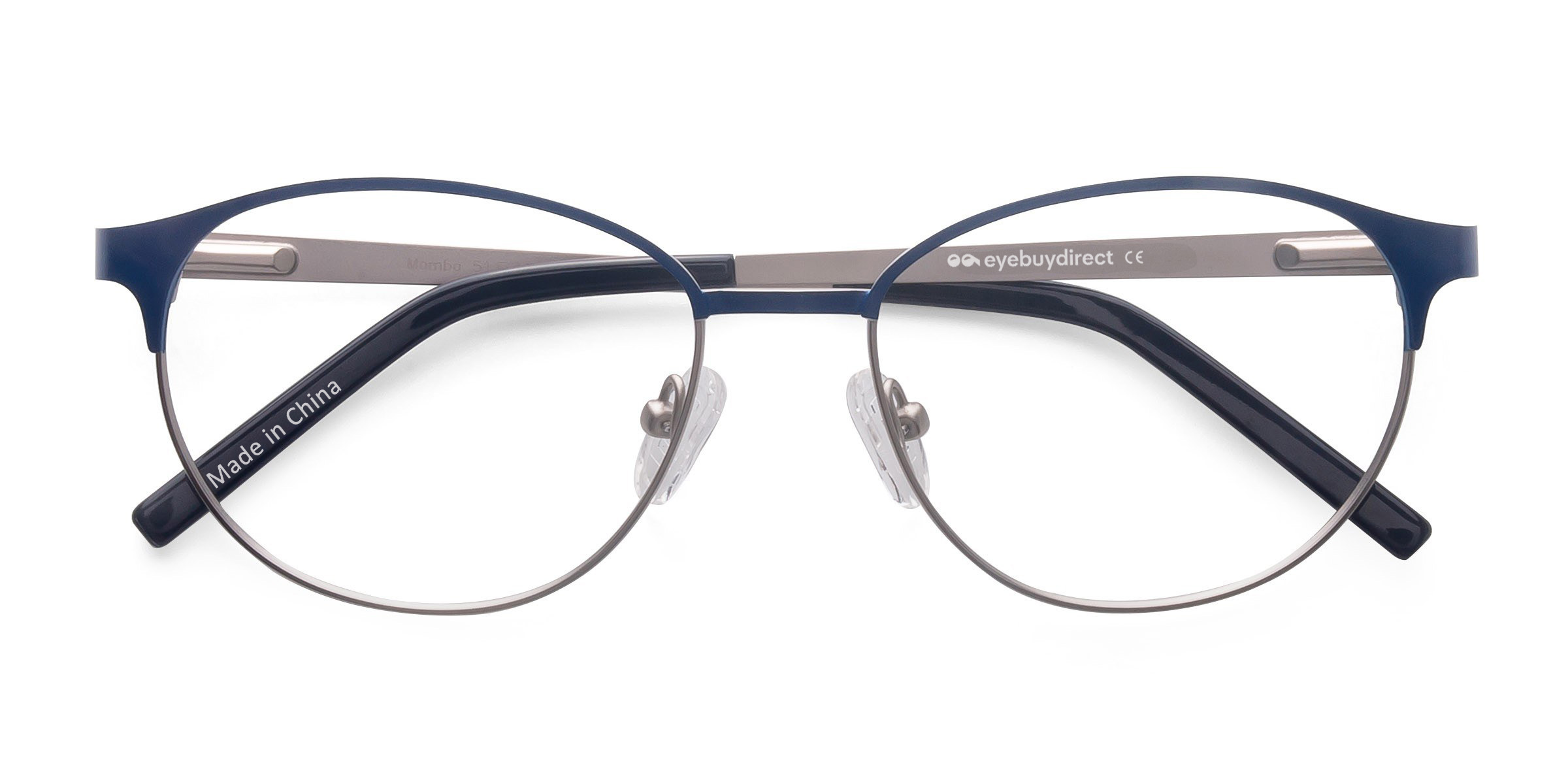 Navy Silver Mamba -  Metal Eyeglasses