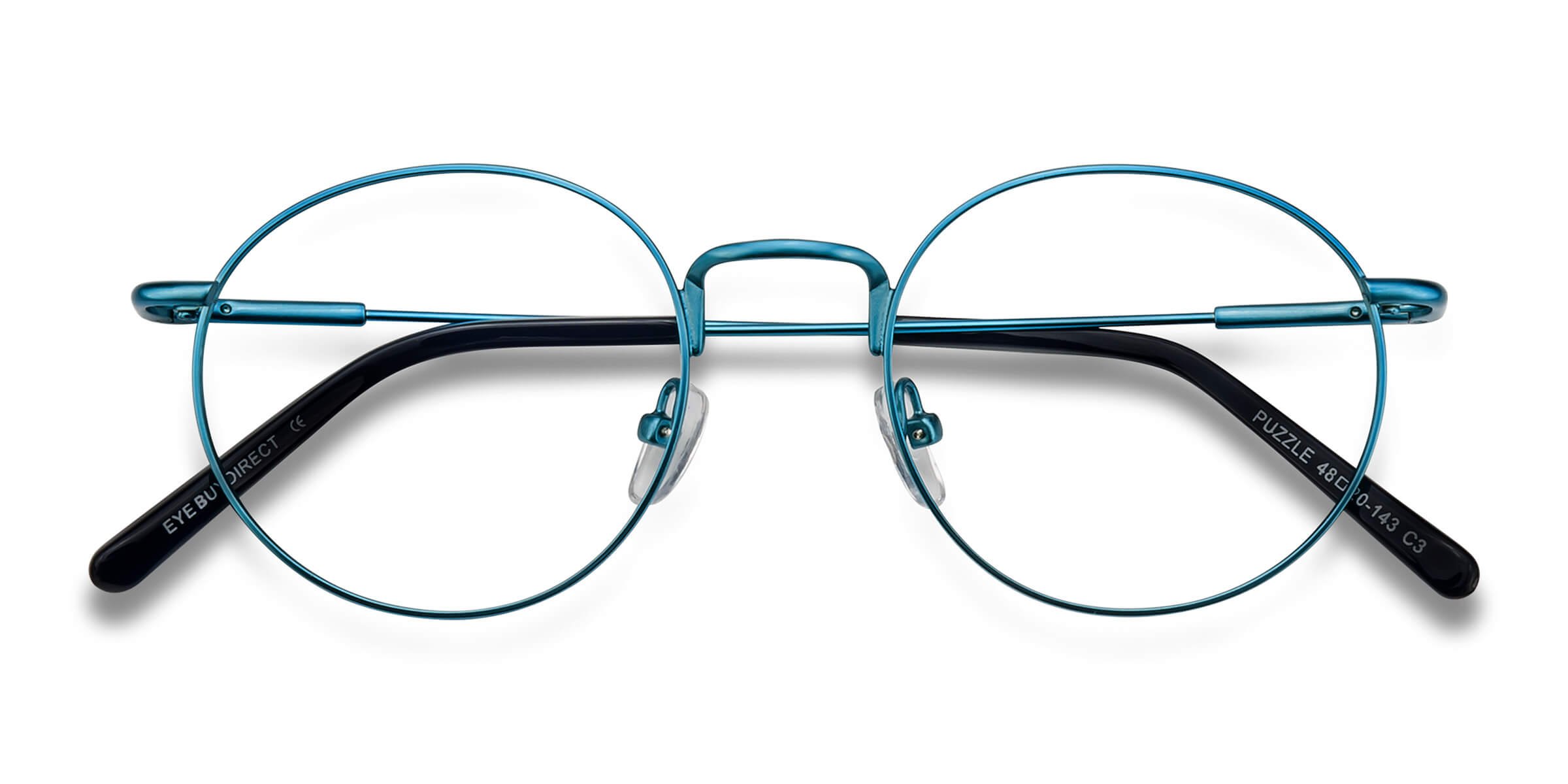 Bleu Puzzle -  Métal Lunettes de vue