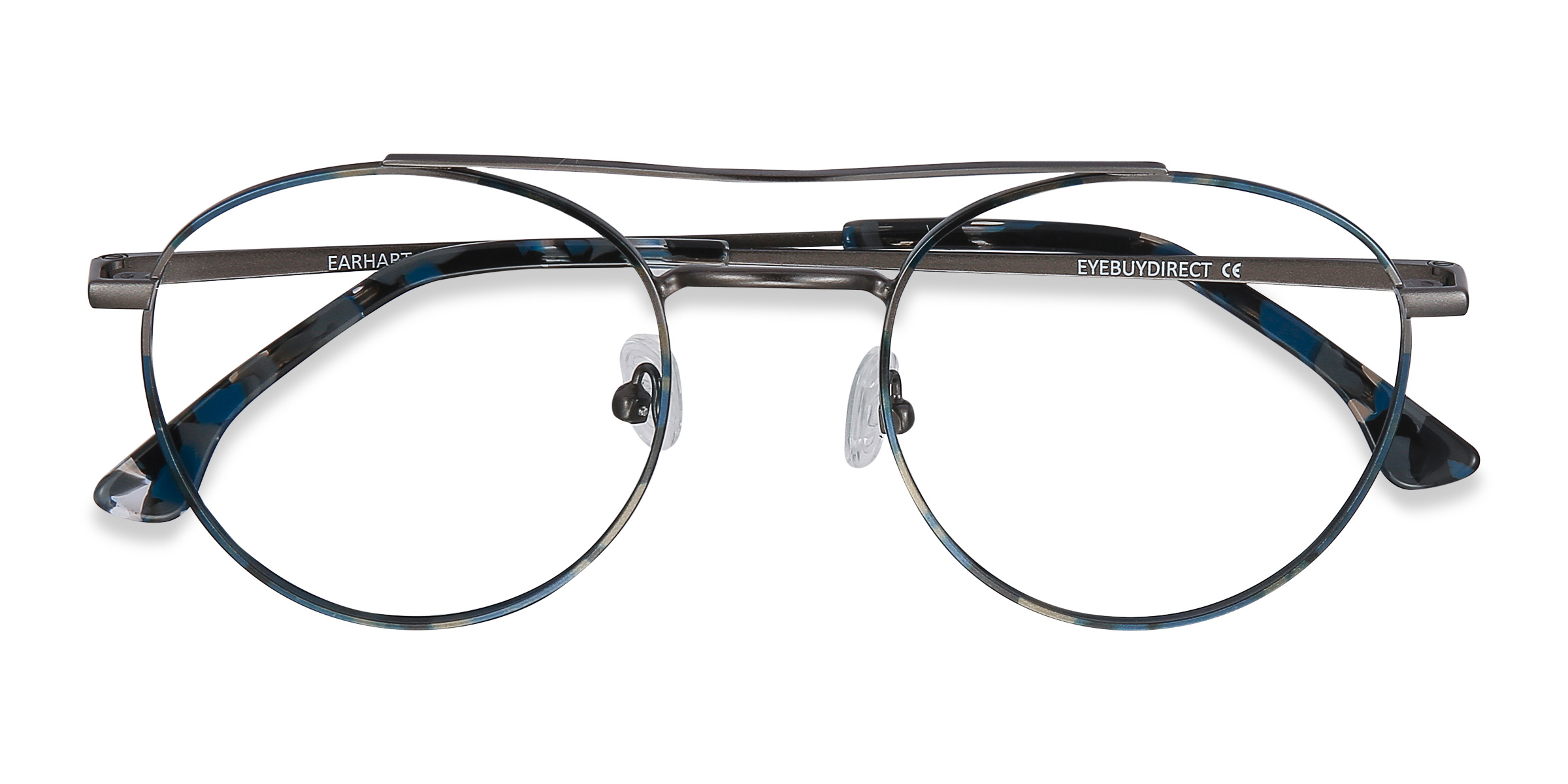 Blue Tortoise Earhart -  Métal Lunettes de vue