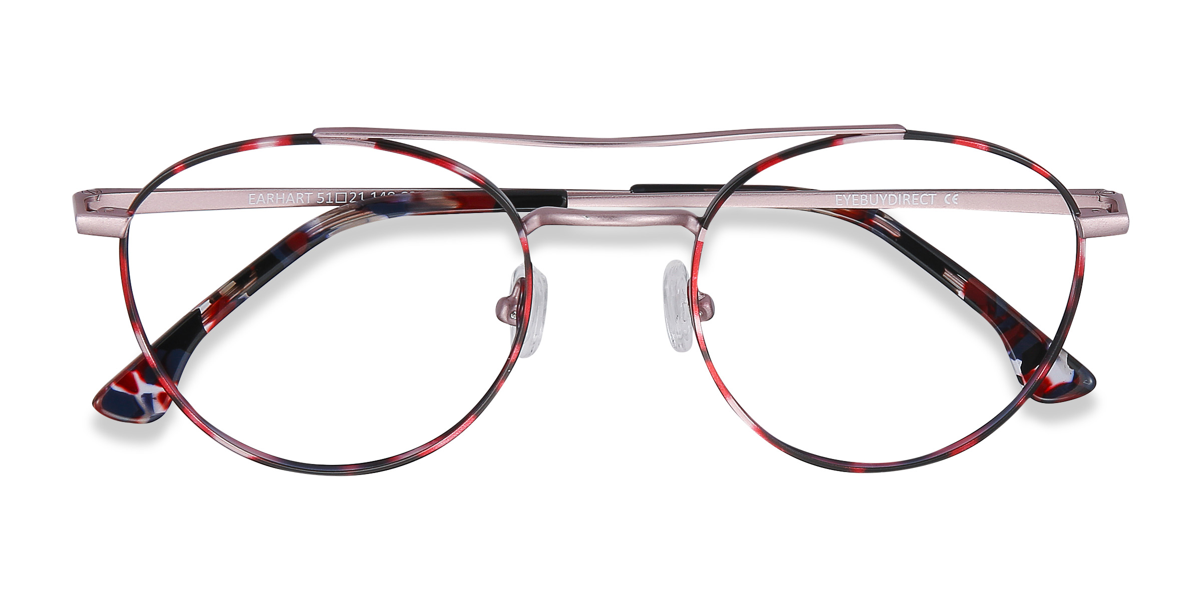 Red Tortoise Earhart -  Métal Lunettes de vue
