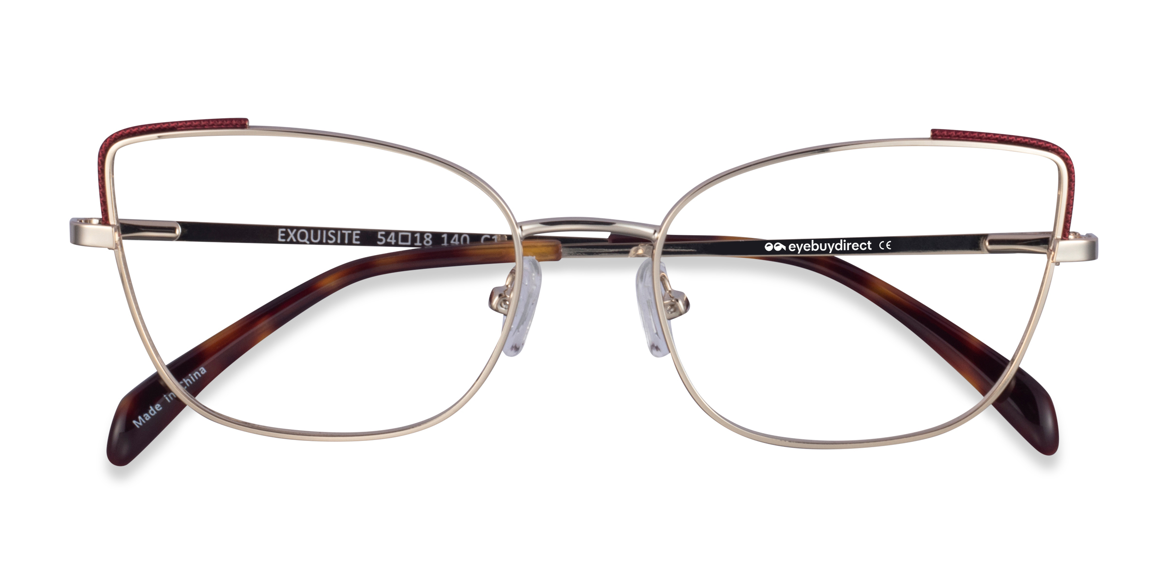 Light Gold Burgundy Exquisite - Métal Lunettes de vue