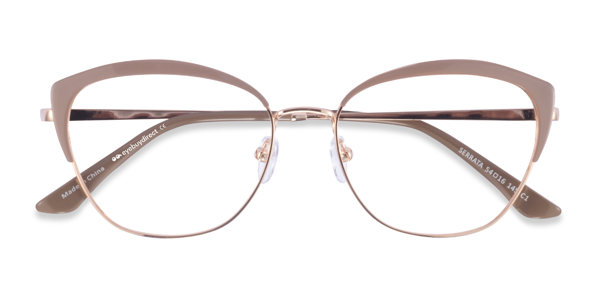 Light Brown Gold Serrata -  Métal Lunettes de vue